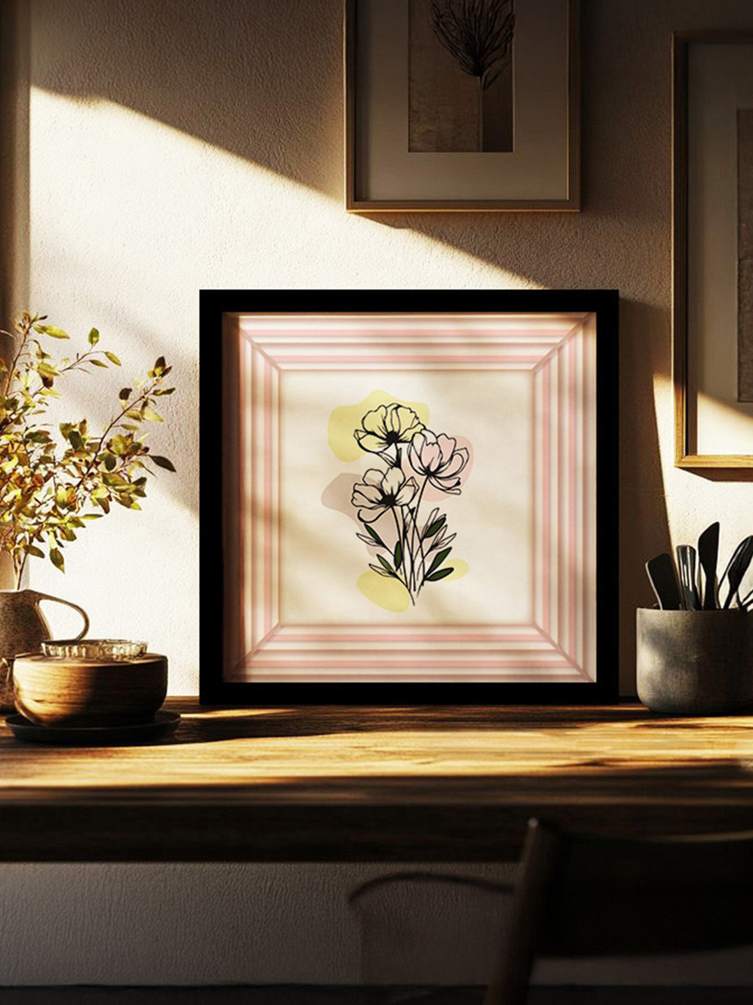 nestroots White & Pink Blush Bloom Canvas Wall Art