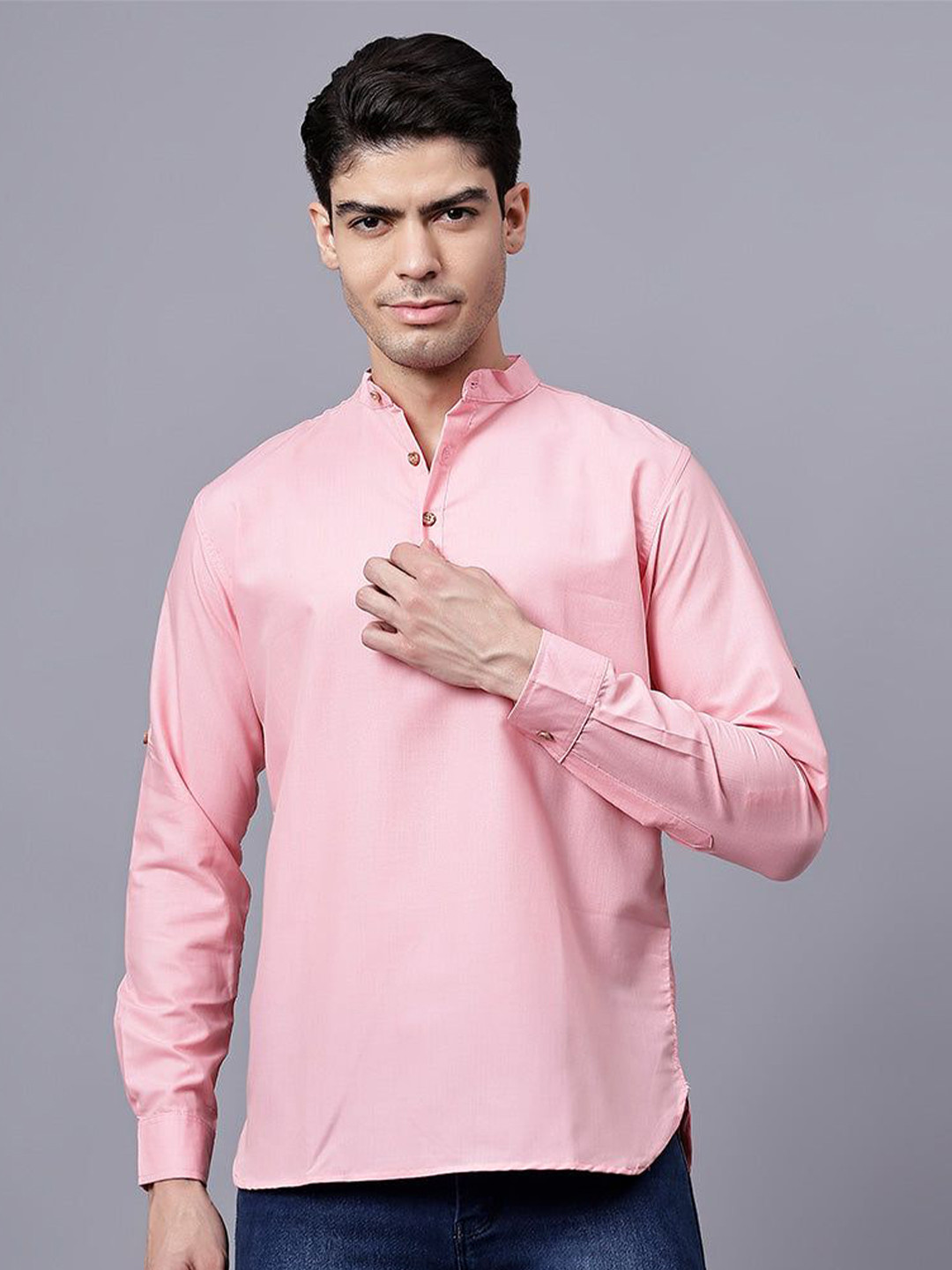 Yansh Creation Men Mandarin Collar Long Sleeves Kurta