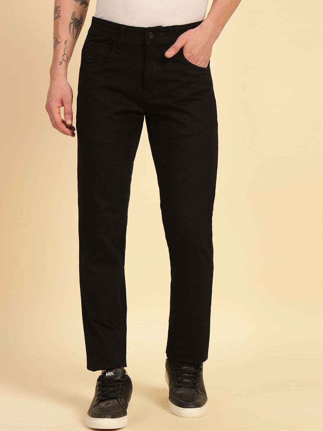 Cantabil Men Comfort Regular Fit Mid-Rise Breathable & Soft Cotton Stretchable Jeans