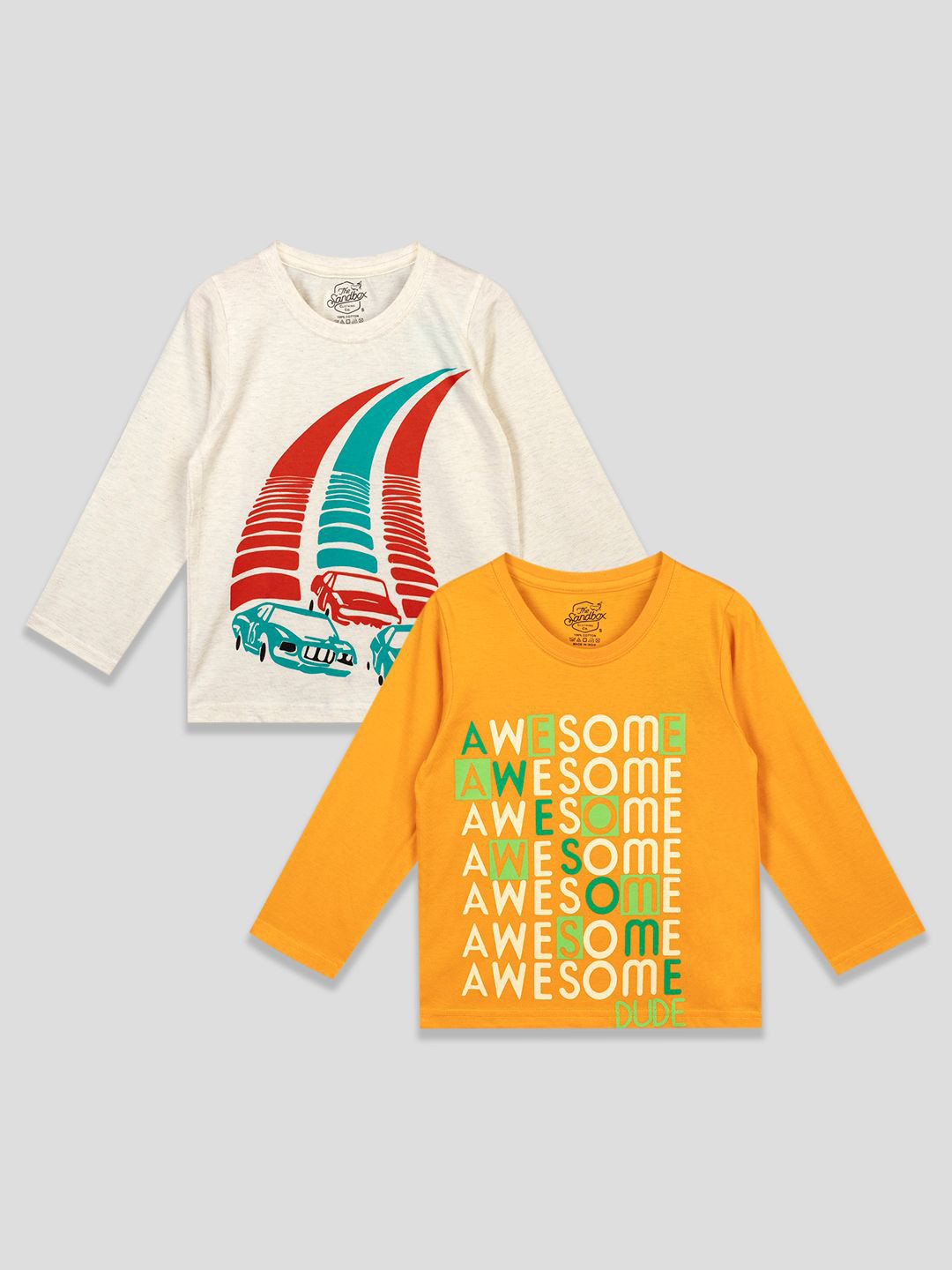 The Sandbox Clothing Co. Pack Of 2 Boys Graphic Printed Cotton T-shirts
