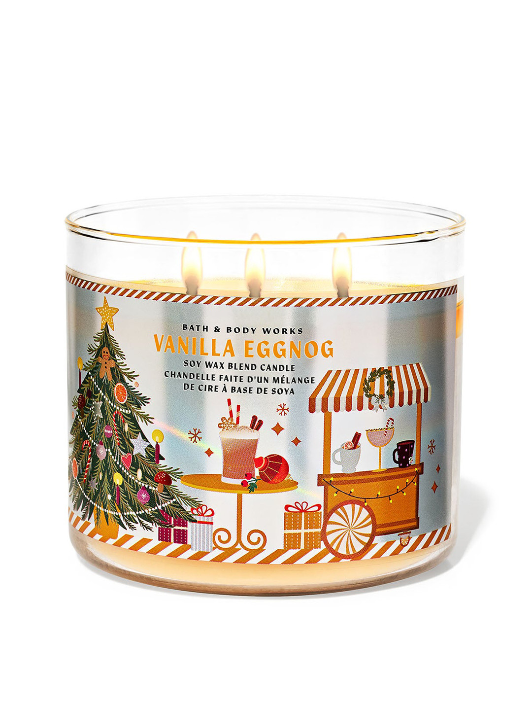Bath & Body Works Vanilla Eggnog Soy Wax Blend 3-Wick Candle - 411 g