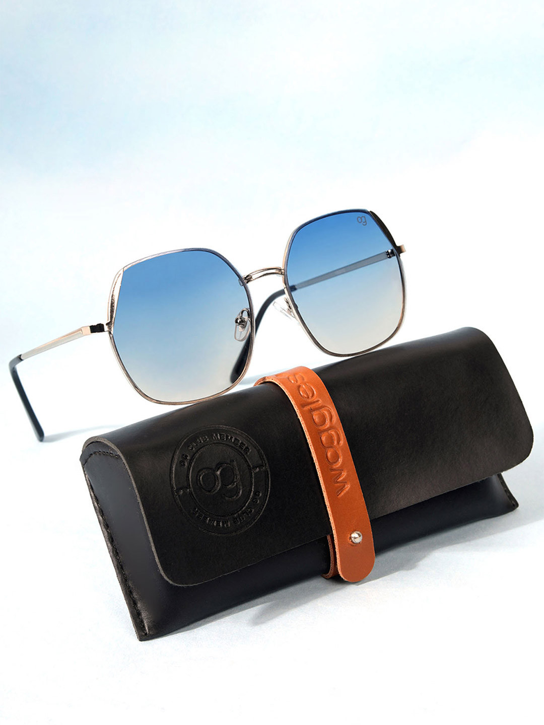 Woggles Unisex Blue Round Sunglasses with UV Protected Lens WOMT-MRO-002C1