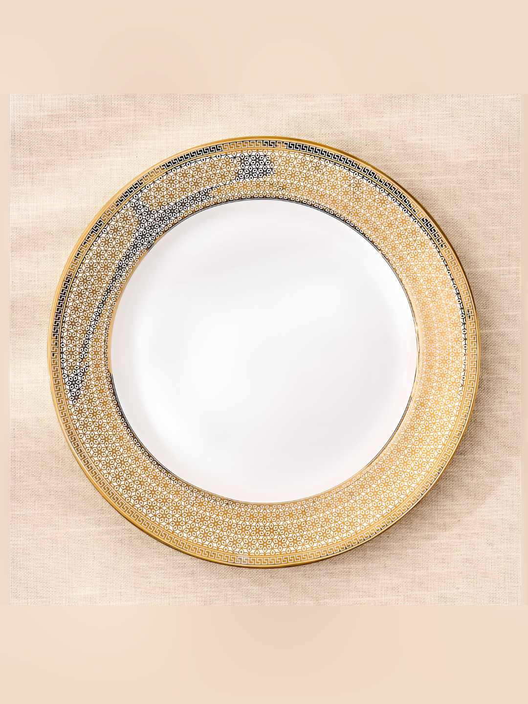 Home Centre Midas Classic White Printed Easy to Clean Plate
