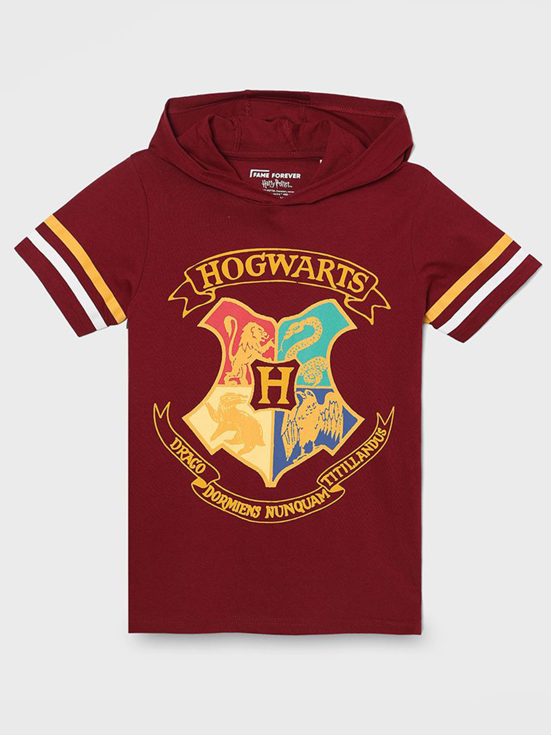 Fame Forever by Lifestyle Boys Harry Potter Typography Printed Hooded Cotton T-shirt