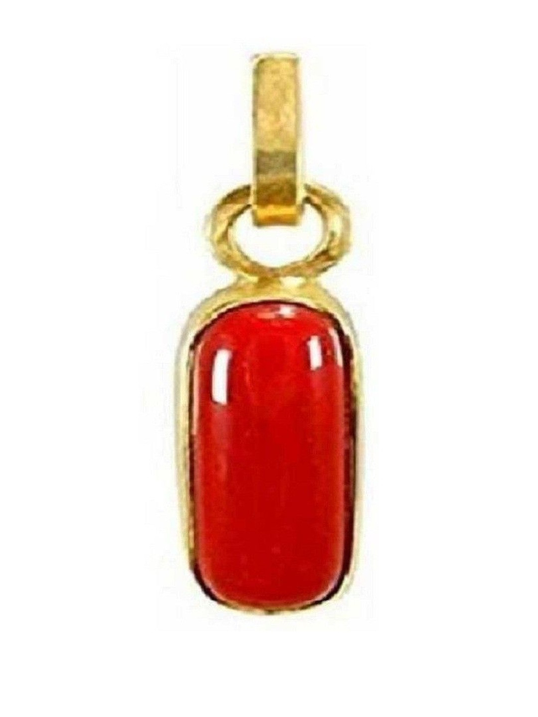 elitemart Gold-Plated Coral Stones Studded Geometric Shaped Casual Pendant