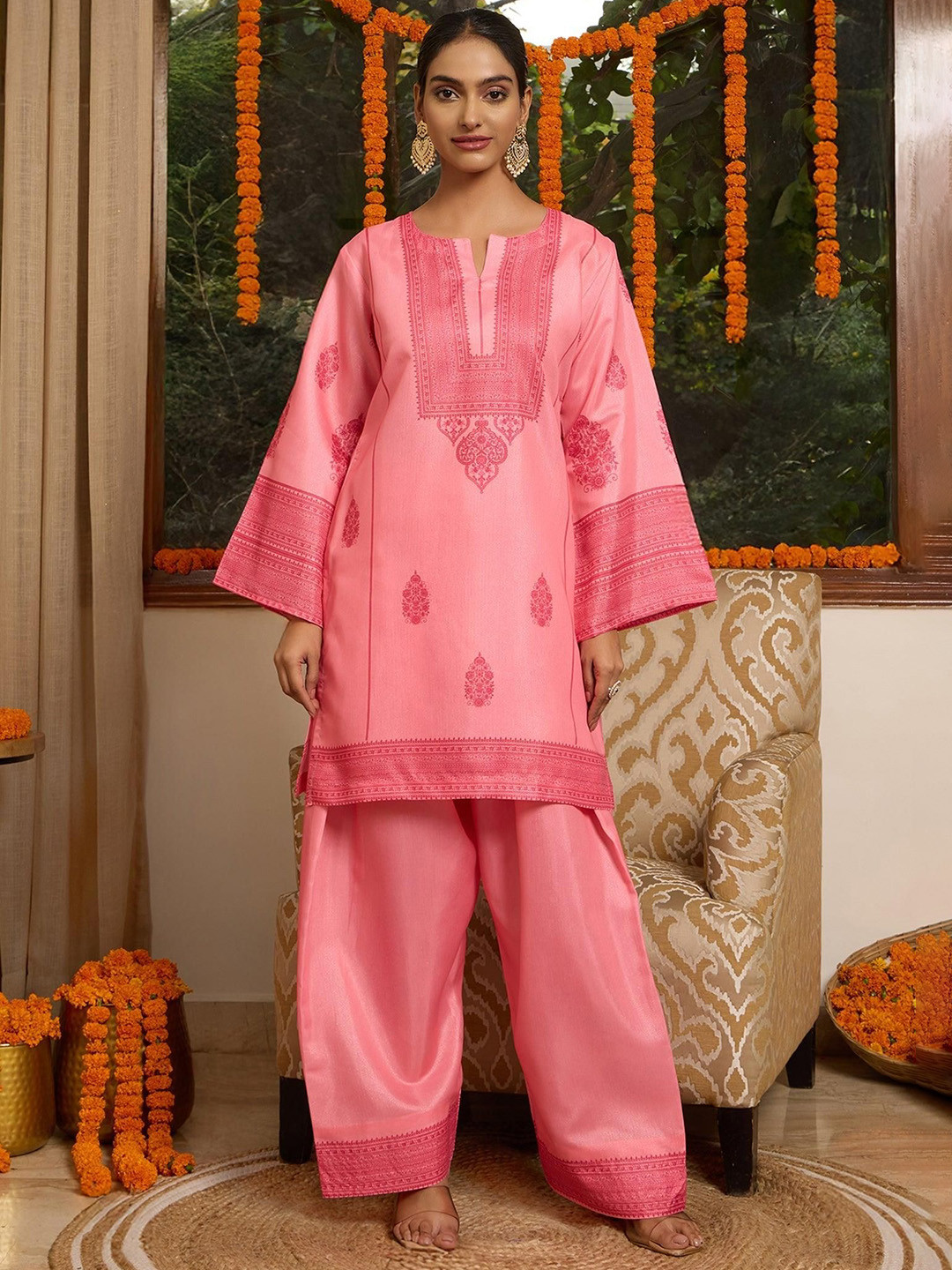 HOUSE OF KARI Lawn Cotton Shimmer Printed Ethnic Co-Ords