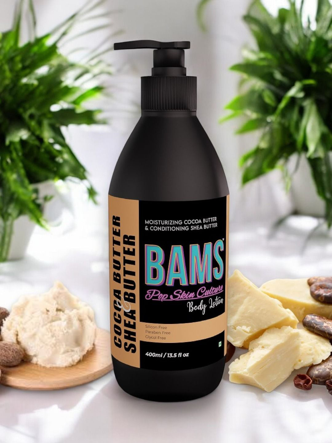 BAMS POP SKIN CULTURE Cocoa Butter & Shea Butter Body Lotion - 400 ml