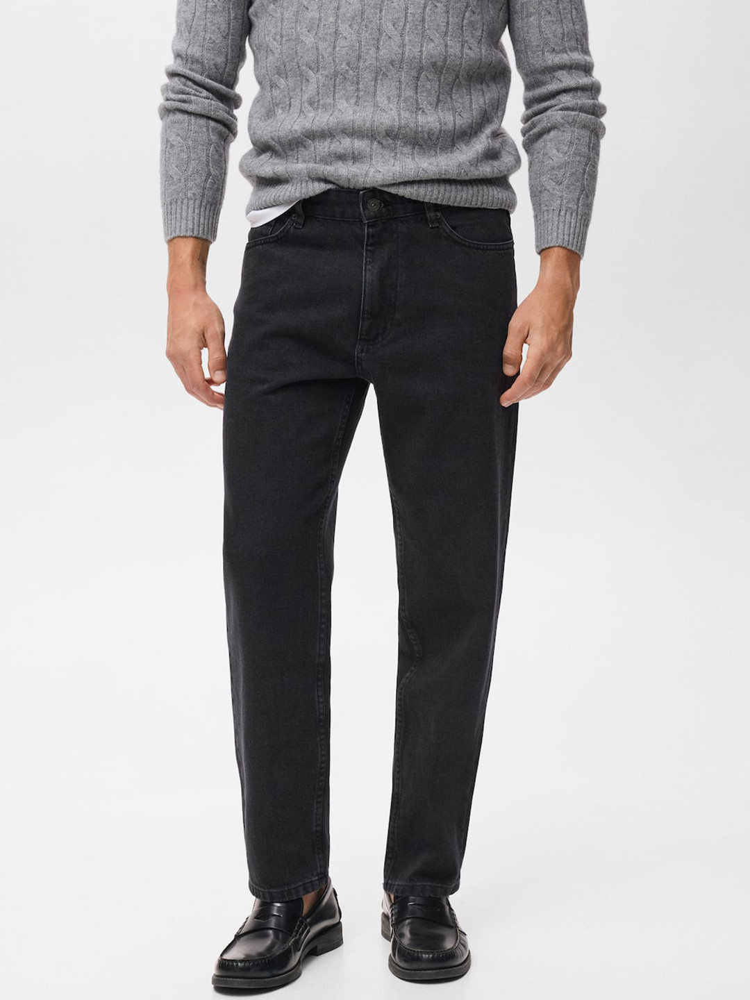 MANGO MAN Men Pure Cotton Carrot Fit Jeans