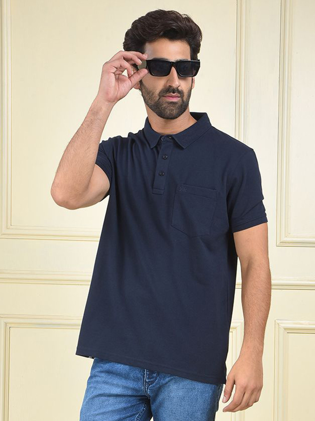 Crimsoune Club Brand Logo Printed Polo Collar Regular Fit Tshirt