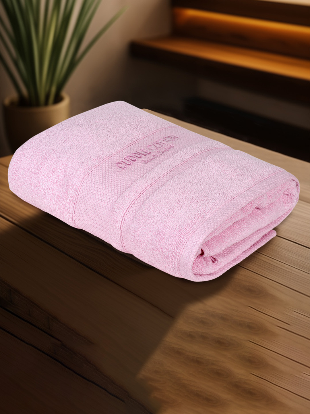 Cuddle cotton Pink Cotton 400 GSM Bath Towel-70 x 150 cm