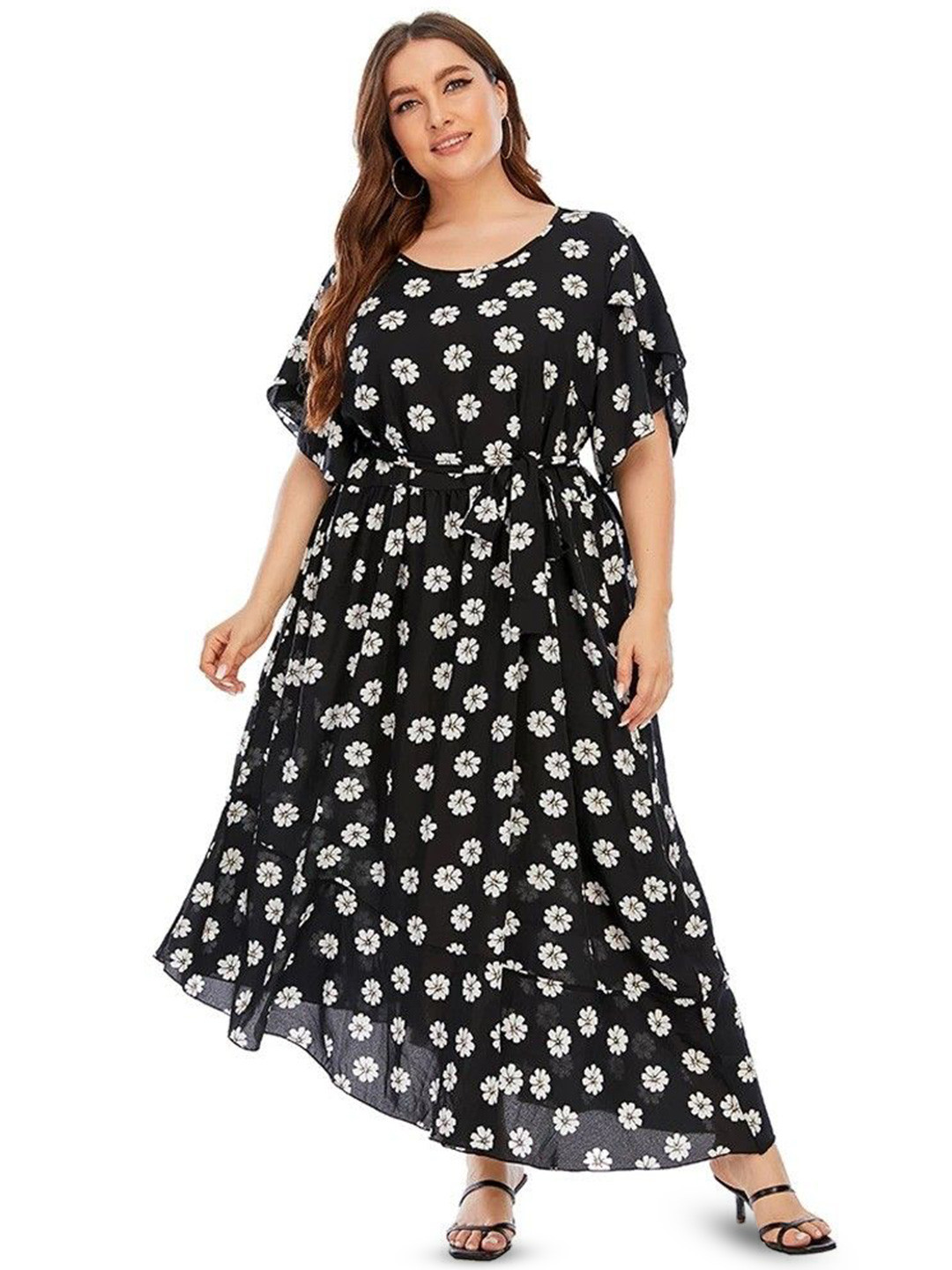 Sztori Women Floral Print Polyester Maxi Dress