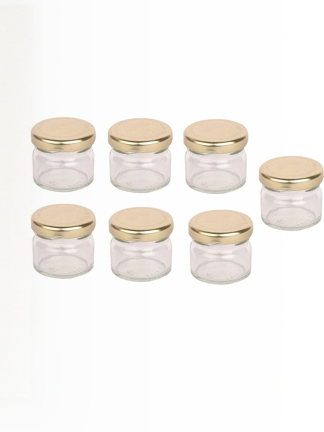 1ST TIME Transparent 7 Pieces Glass Dishwasher Safe Jar Containers-30 ml Each