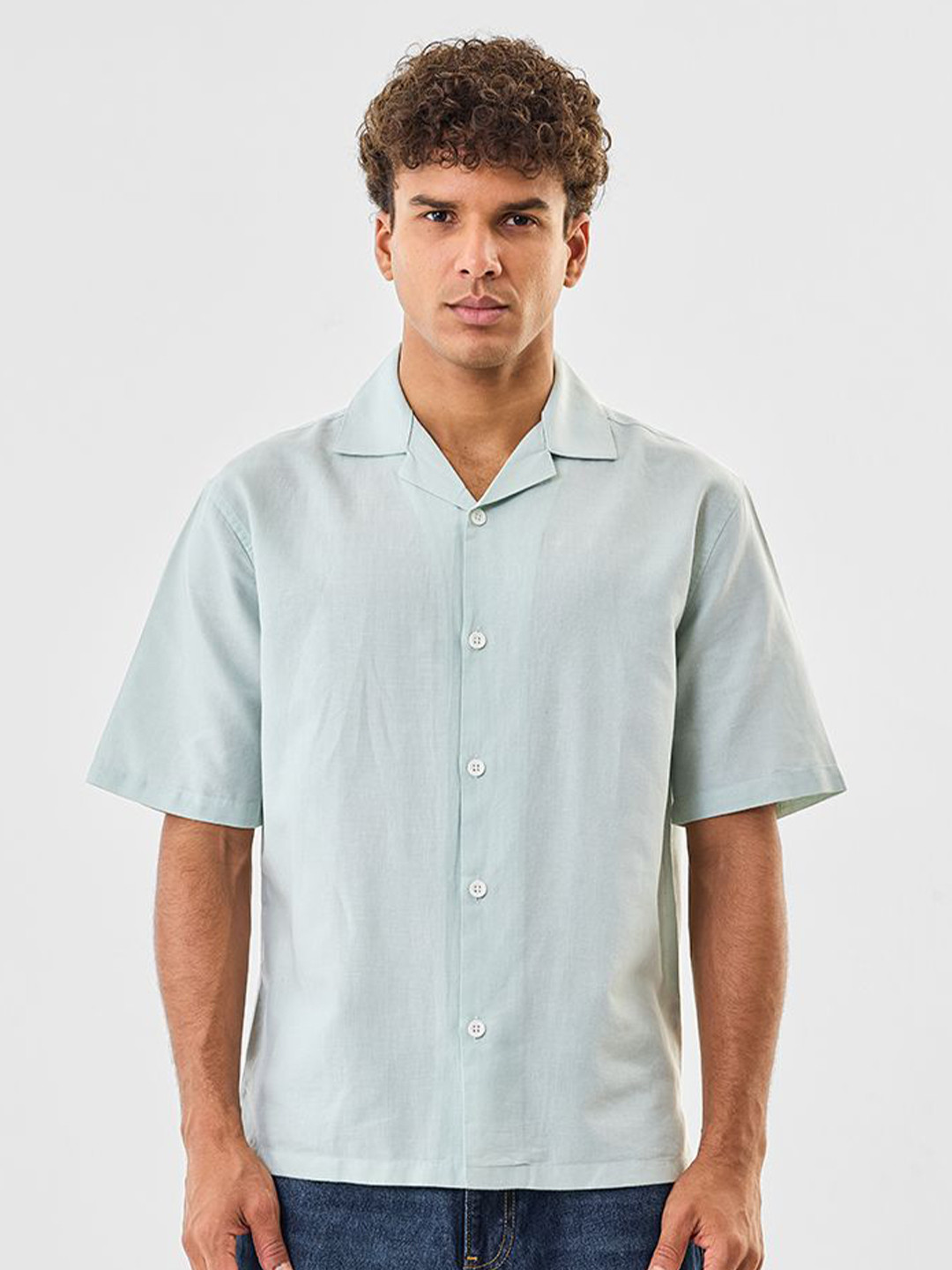 Snitch Cotton Linen Boxy Casual Shirt