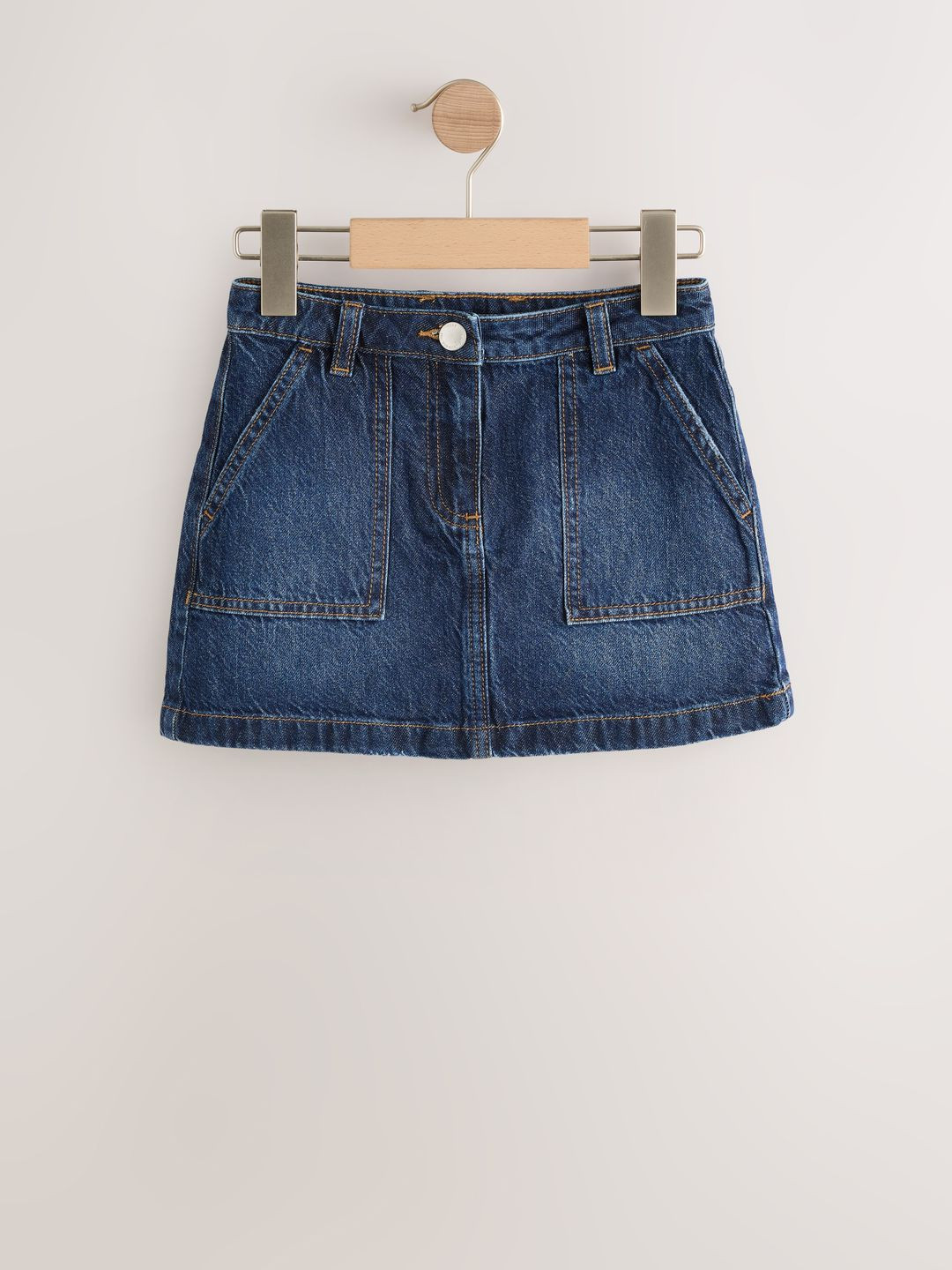 NEXT Girls Mini Washed Denim A-Line Skirt
