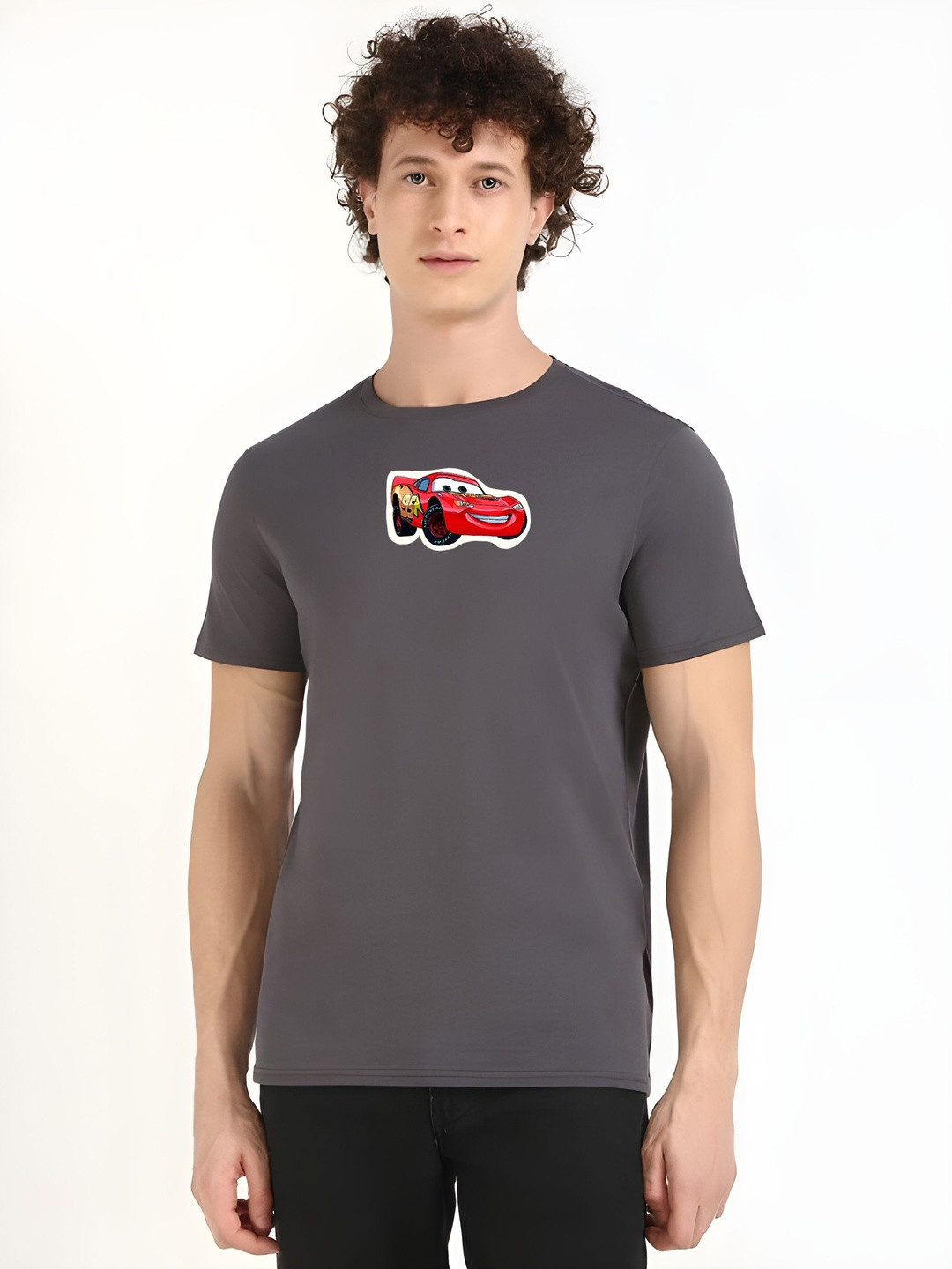 Moda Rapido Cars Graphic Printed Round Neck Regular Fit T-Shirt