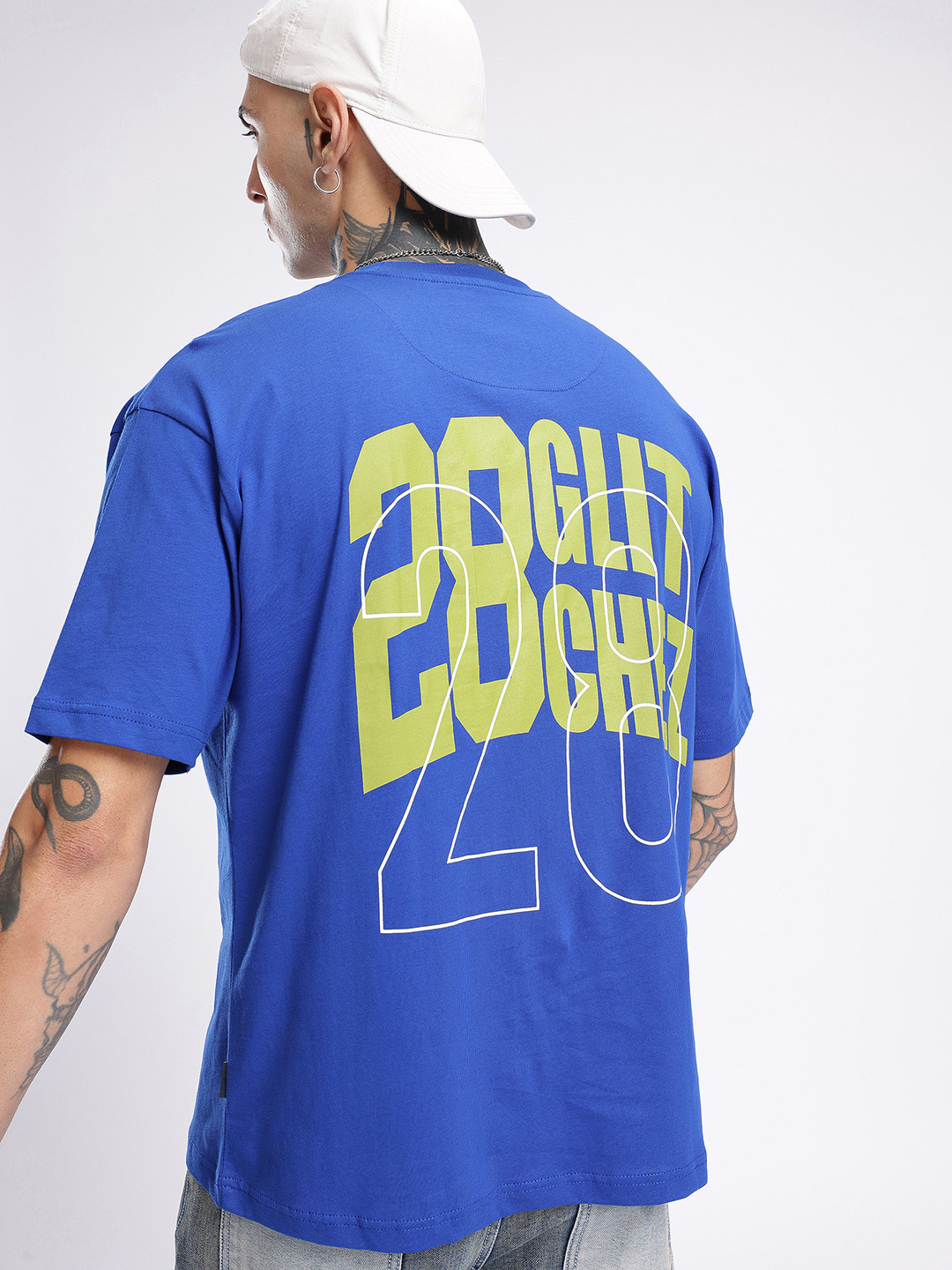 glitchez Varsity & Typography Printed Relaxed Fit T-shirt