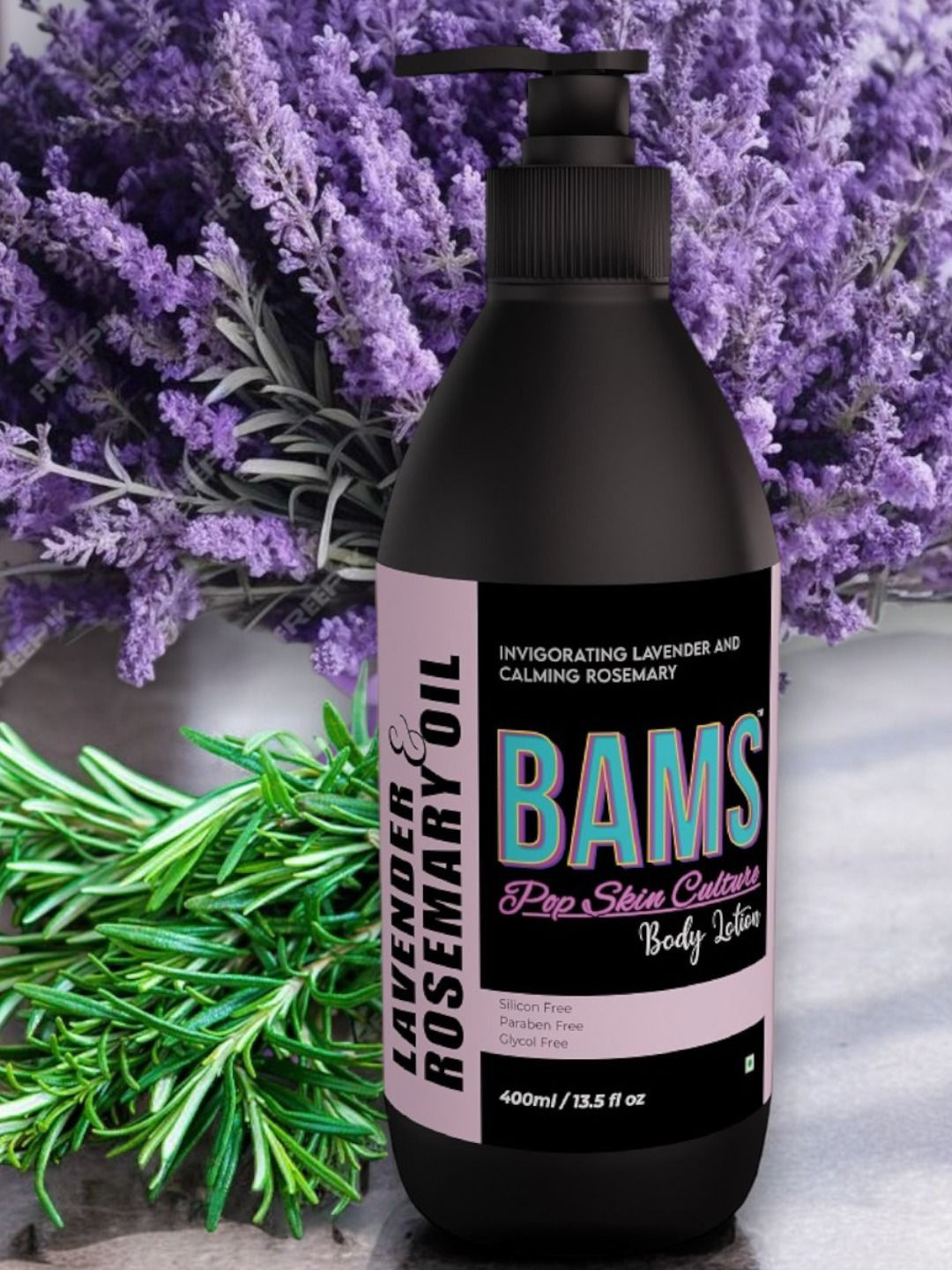 BAMS POP SKIN CULTURE Lavender & Rosemary Oil Body Lotion - 400 ml