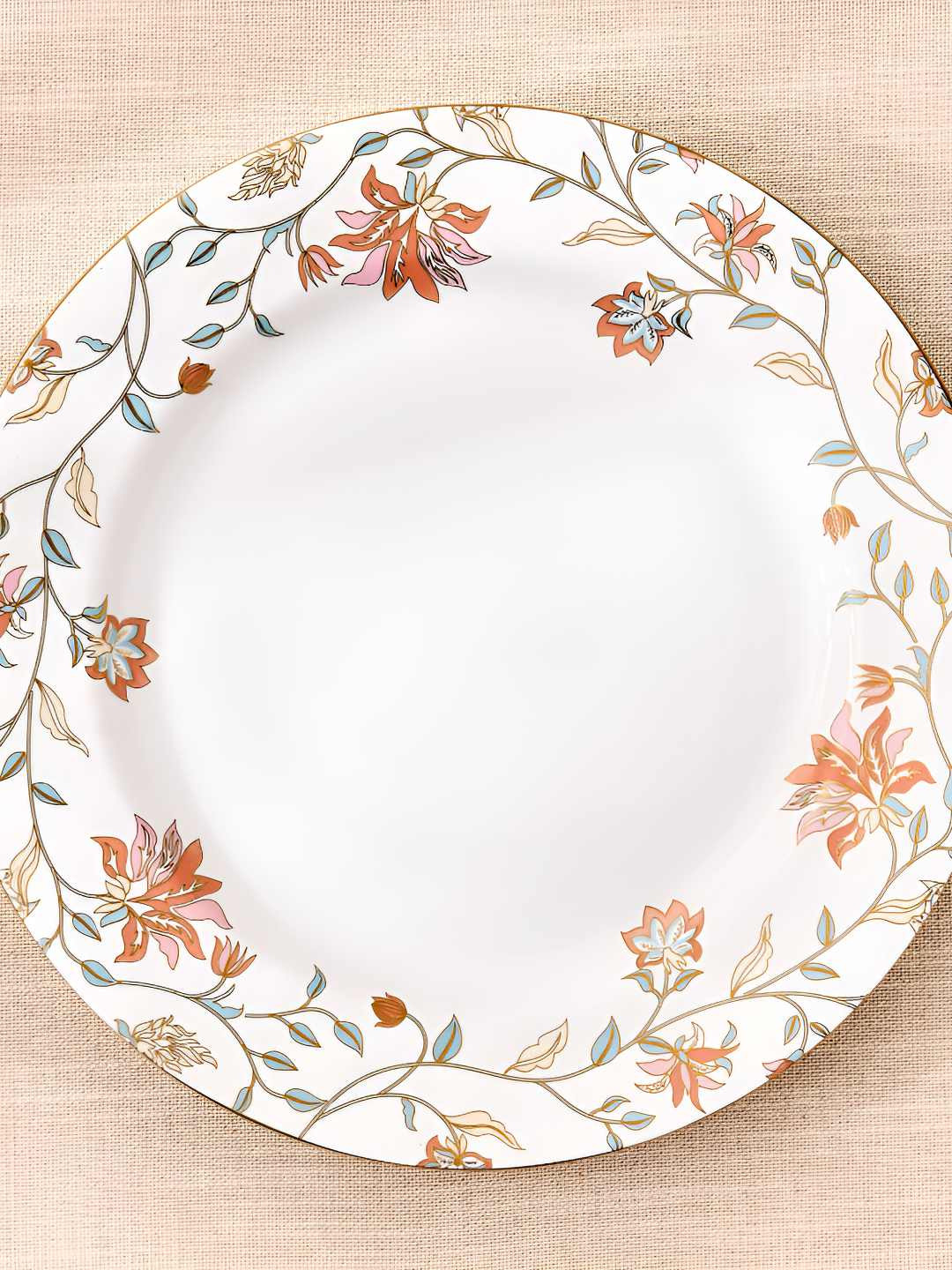 Home Centre Midas White & Grey Printed Easy to Clean Plate