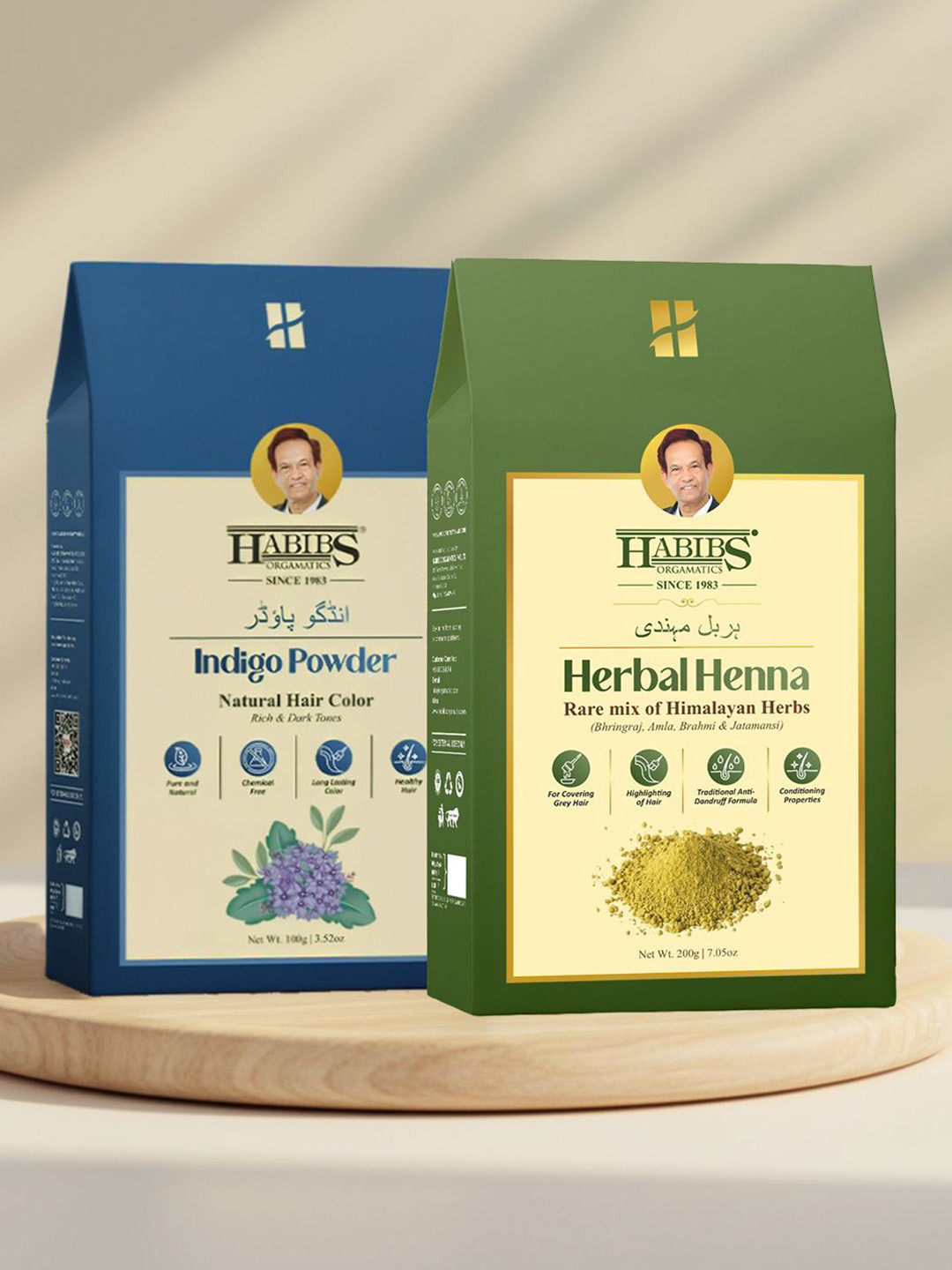 HABIBS Set Of 2 Indigo-100 g & Heena Powder- 200 g Each