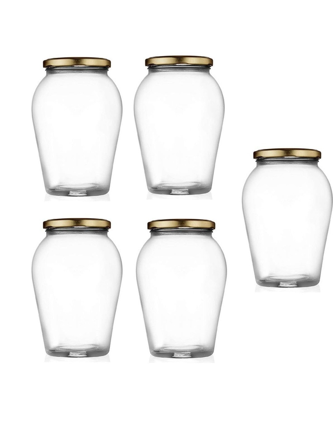1ST TIME Transparent 5 Pices Glass Dishwasher Safe Jars