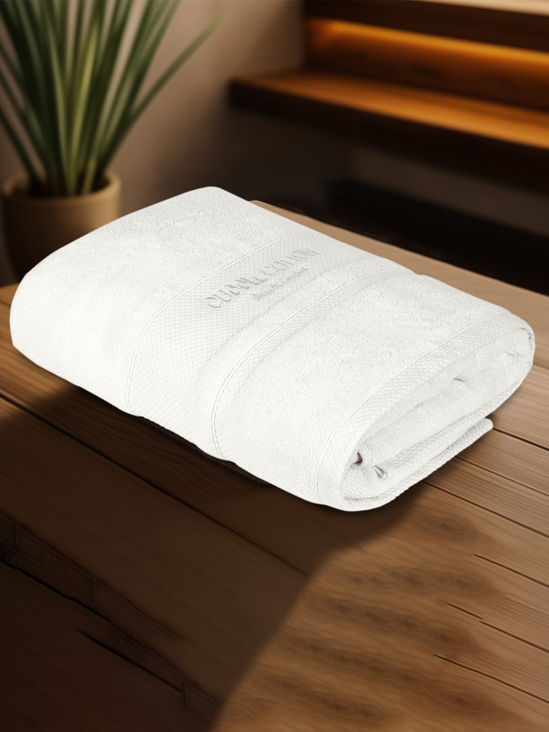 Cuddle cotton White Cotton 600 GSM Bath Towel