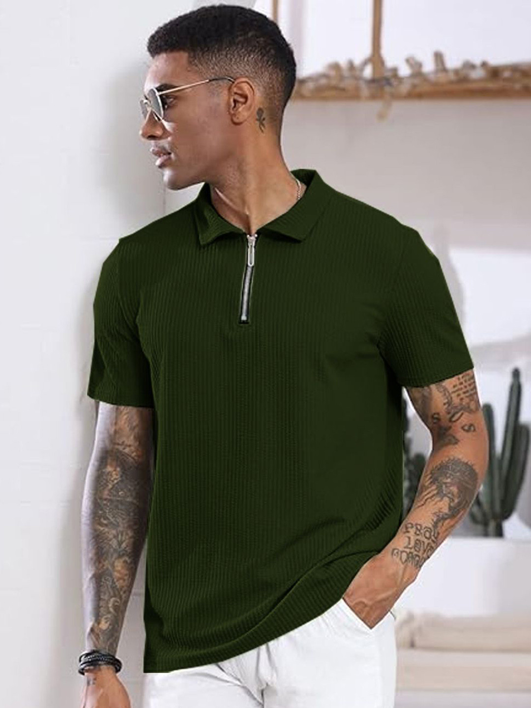 madfrog Self Design Polo Collar T-Shirt
