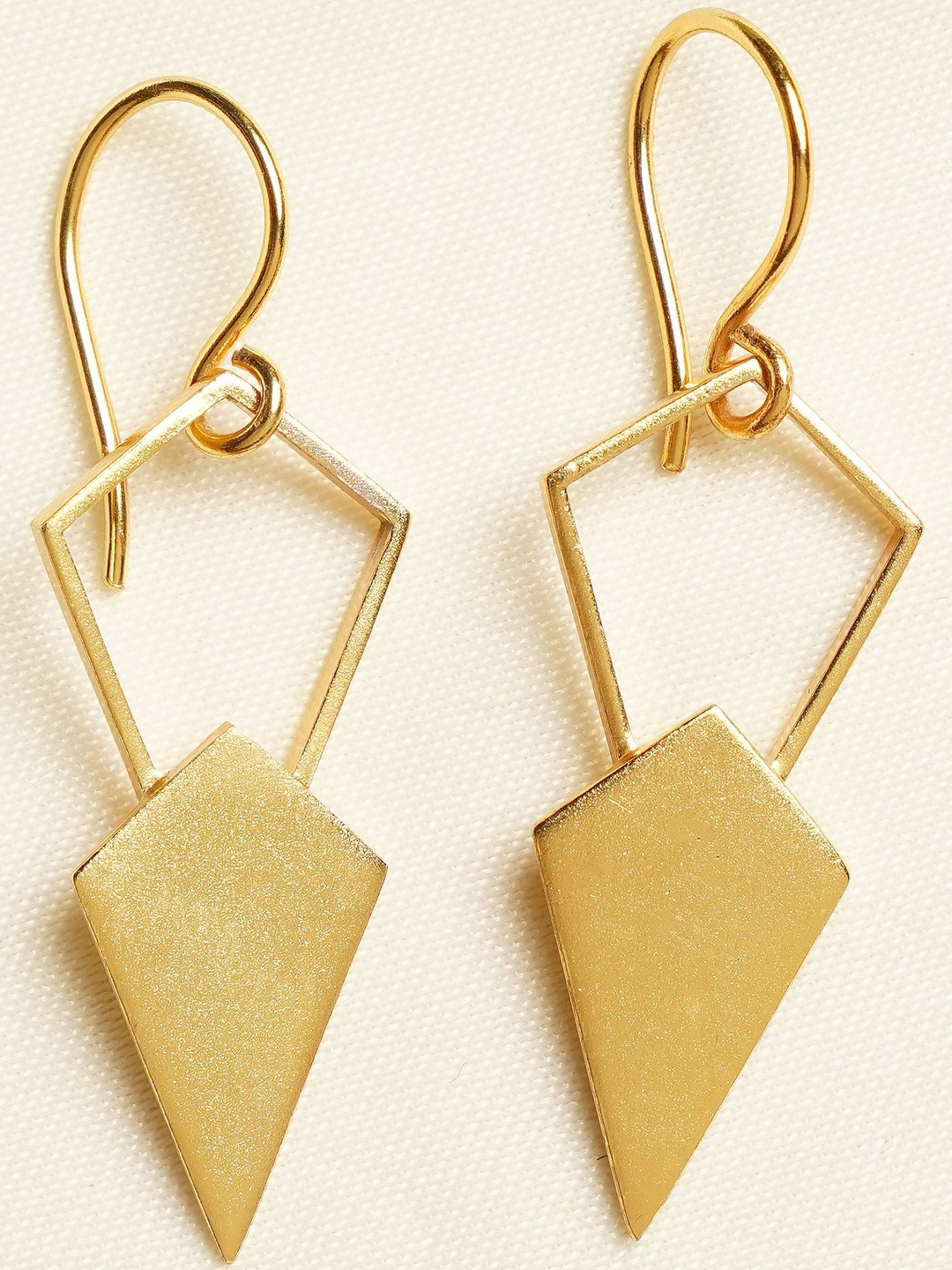 JAYPORE Gold-Plated Geometric Shepe Drop Earrings
