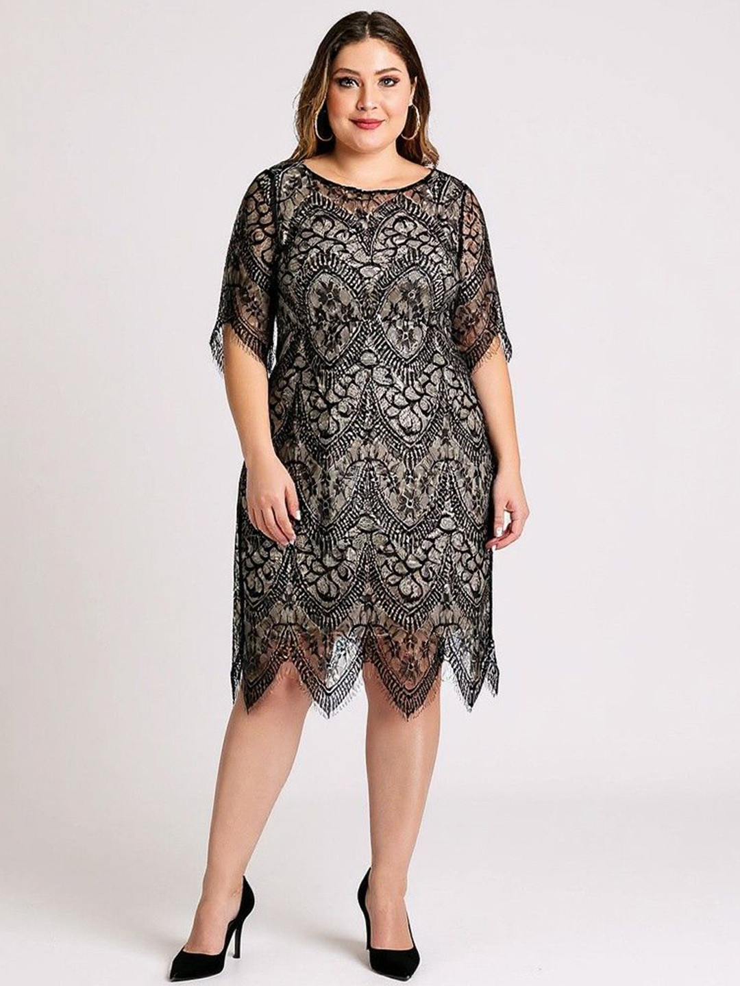 Sztori Embroidered Sheath Dress