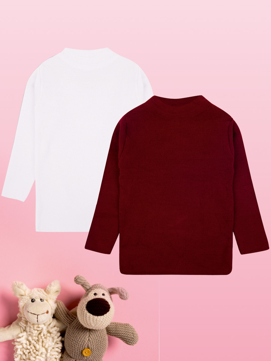 CLAP Skivi Pack Of 2 Kids Woollen Pullover Sweaters