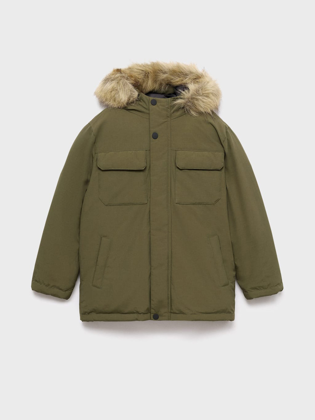 Mango Kids Boys Hooded Parka Jacket