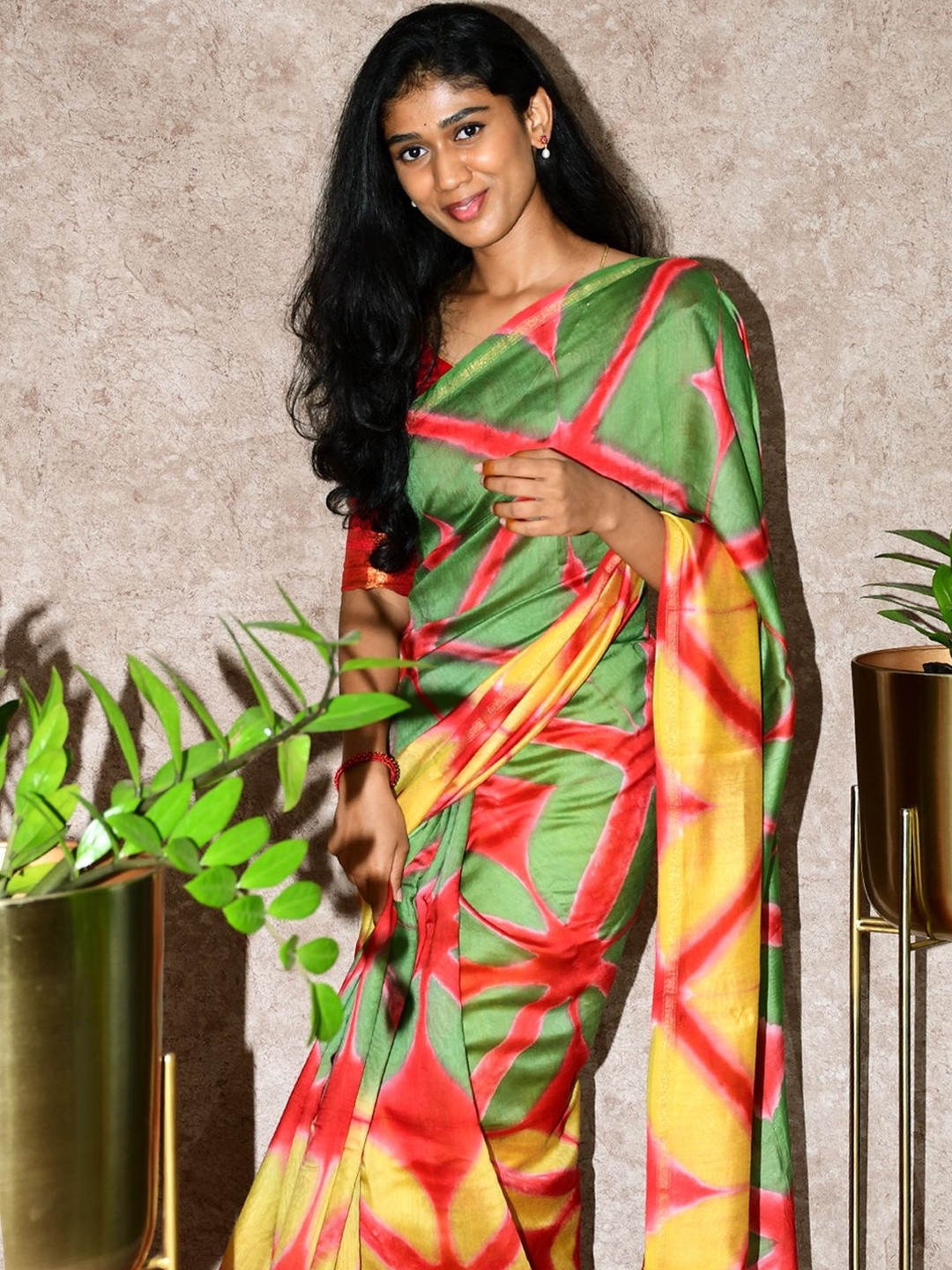 PriyaSaagaram Tie and Dye Pure Cotton Chanderi Saree