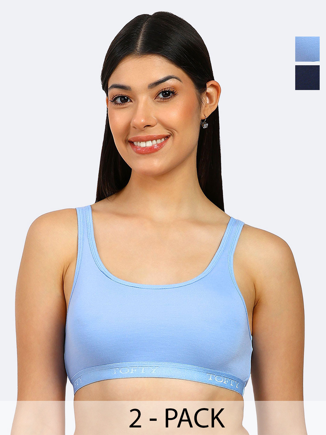 TOFTY Women's Pack of 2 Full Coverage Bra
