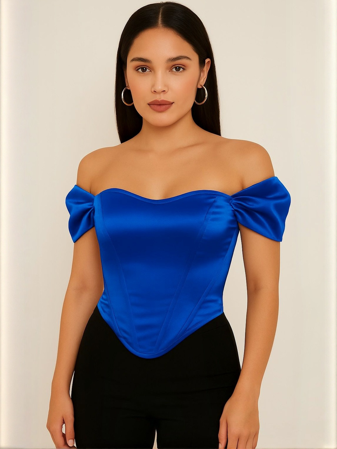 Purple Haze Off Shoulder Puff Sleeve Corset Tube Top