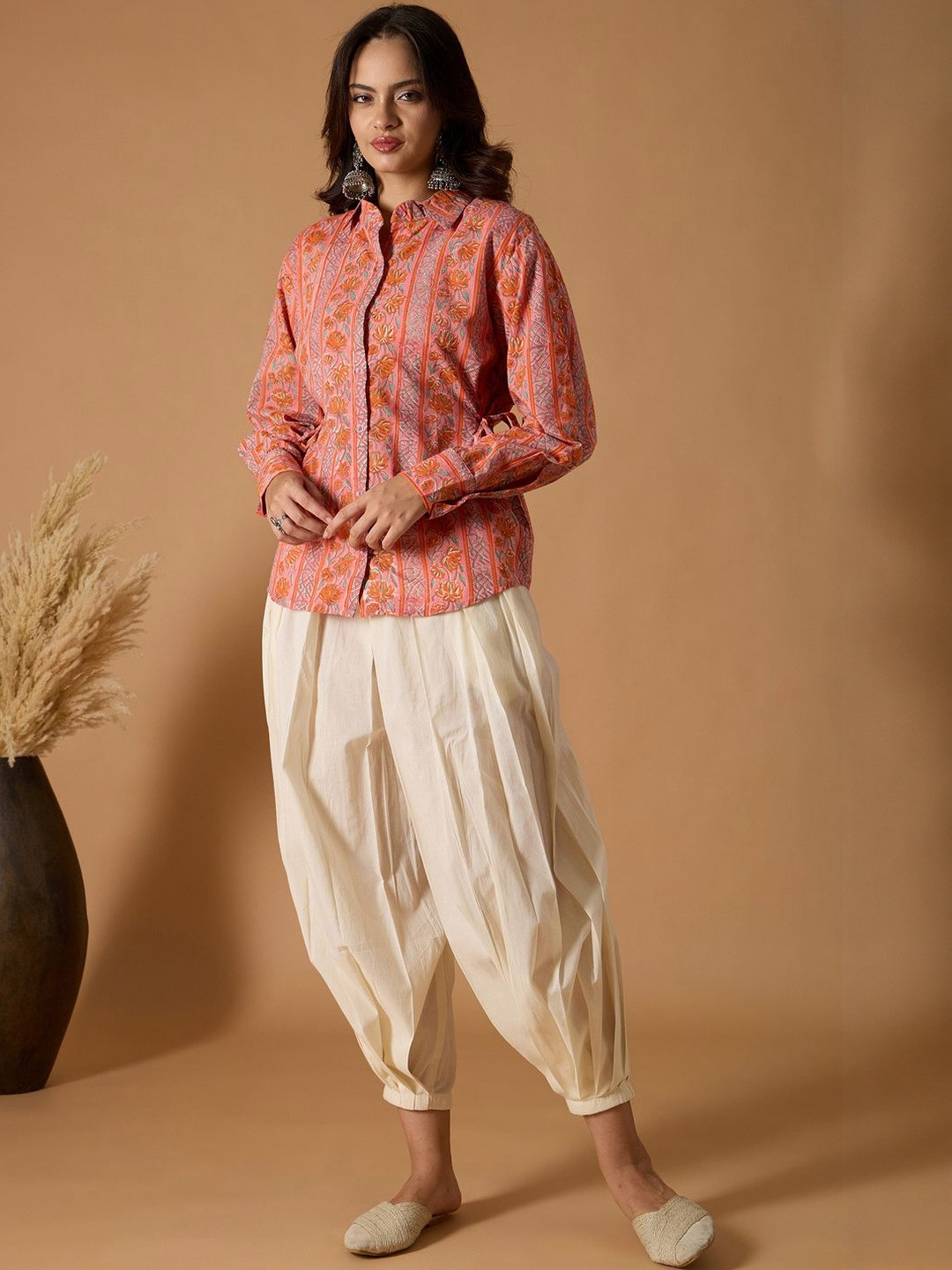 Kaala Teeka Women Floral Print Ethnic Cotton Top