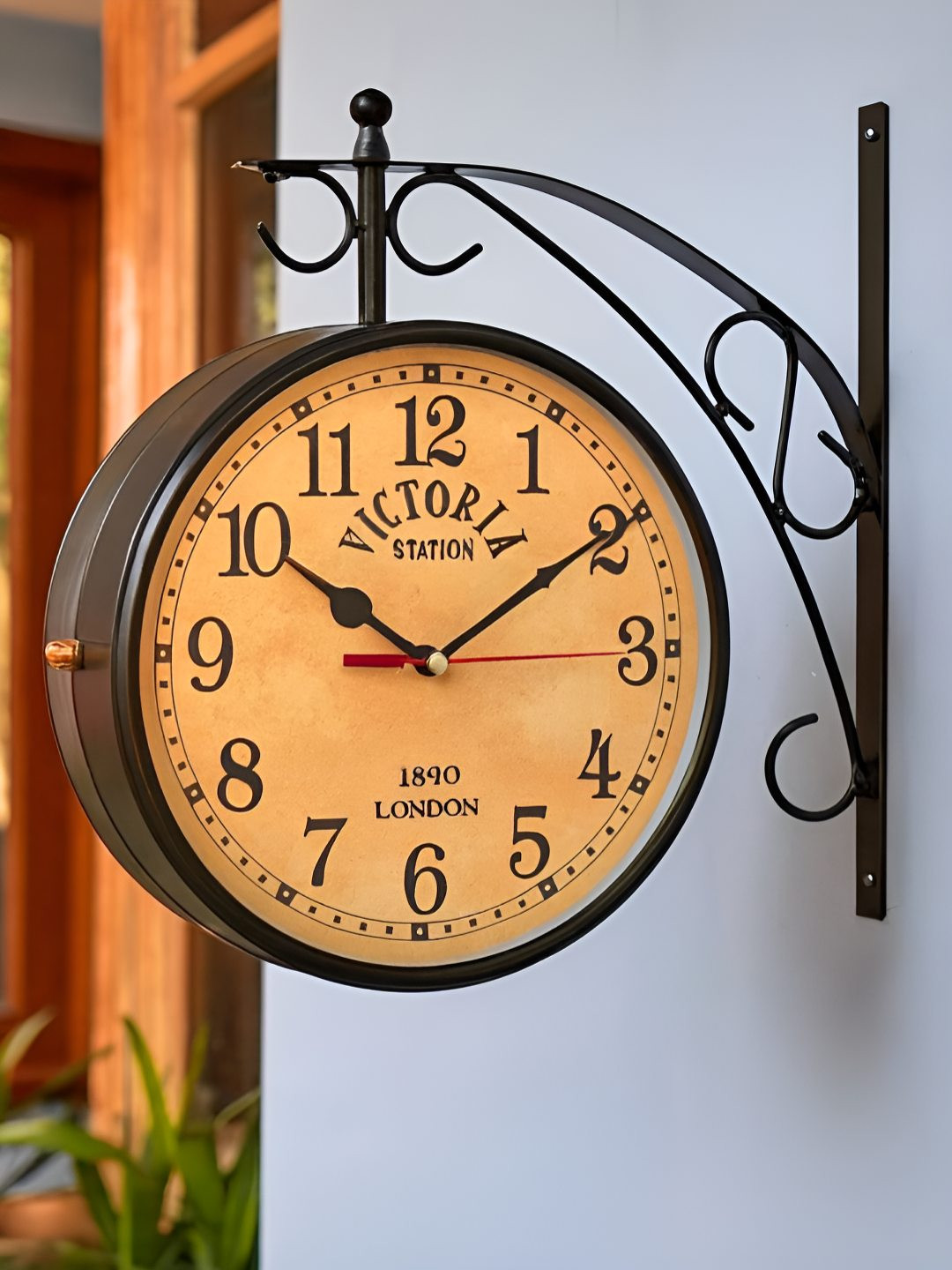 Unravel India Black & Brown Vintage Wall Clock