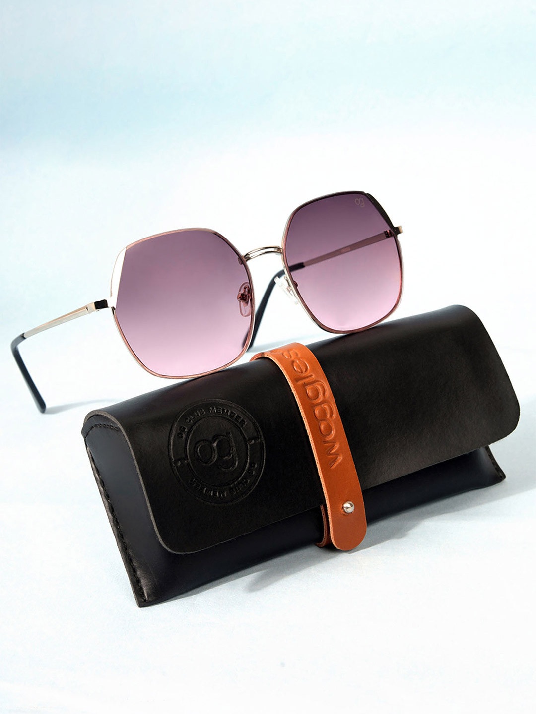 Woggles Unisex Purple Lens & Silver-Toned Round Sunglasses
