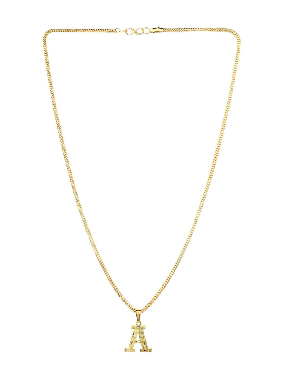 Accessoo Unisex Stainless Steel A Shaped Pendant With Chain