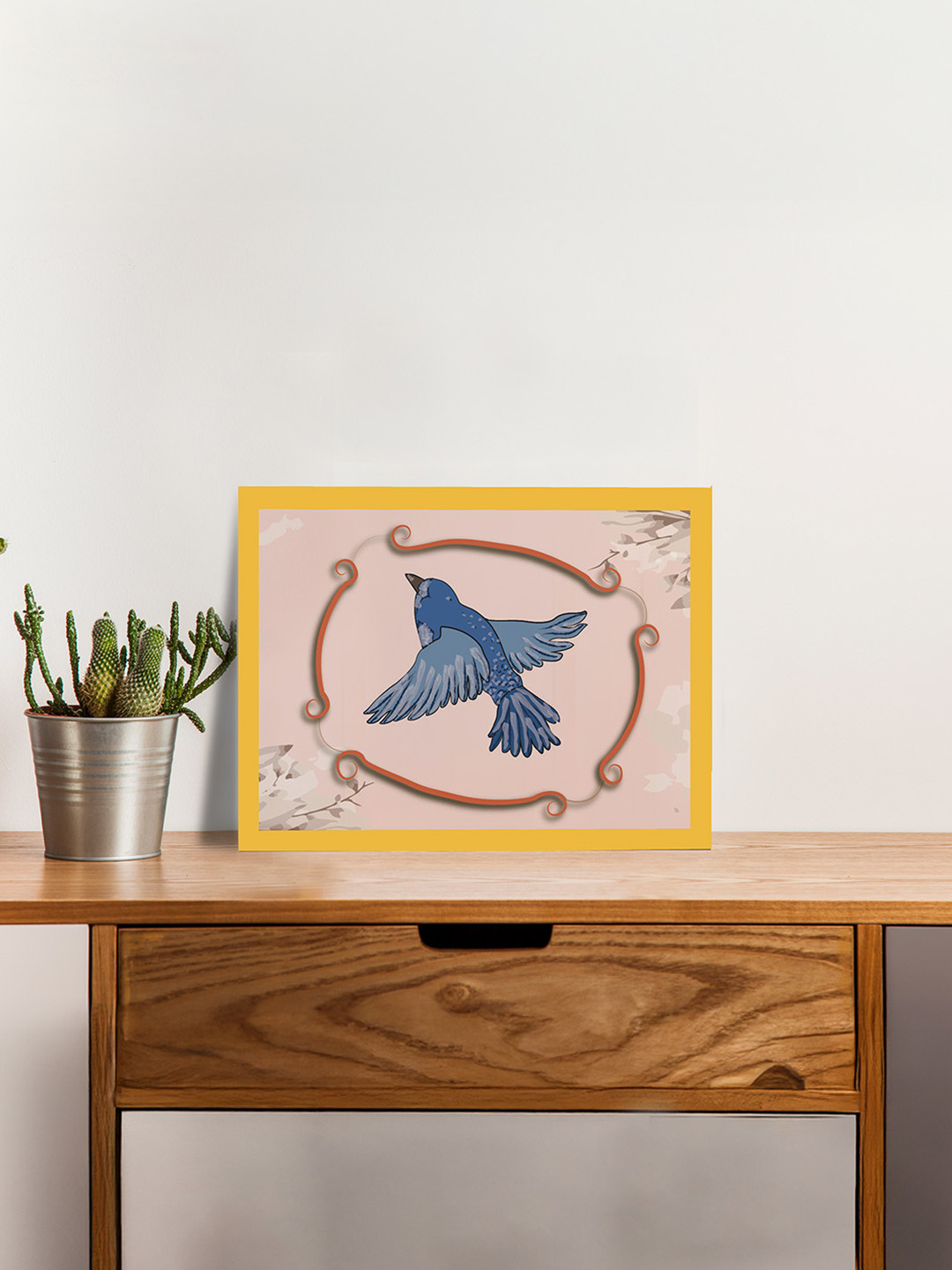 nestroots Pink & Blue Wings Petals Canvas Wall Art