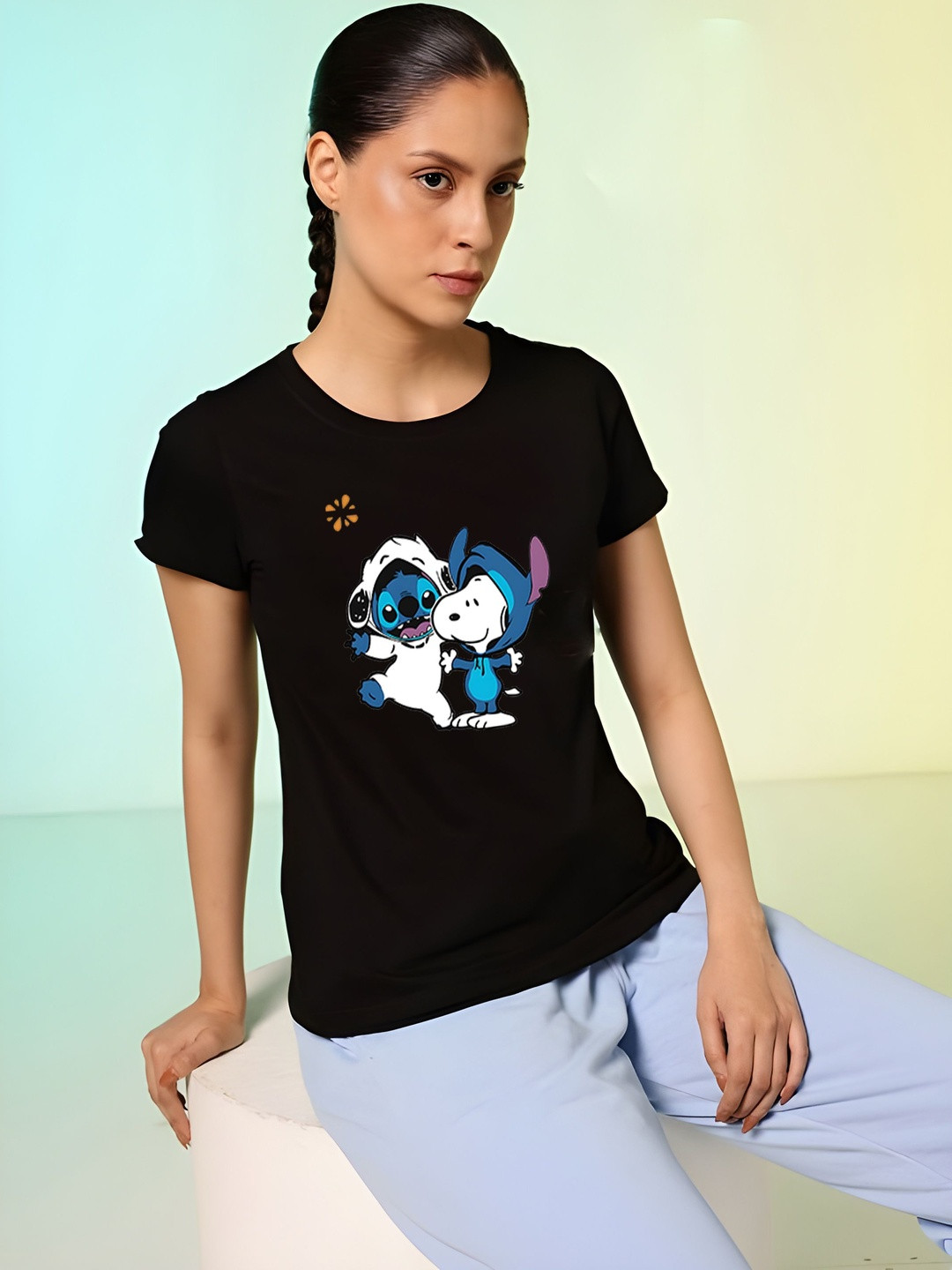 Moda Rapido Lilo & Stitch Graphic Printed T-shirt