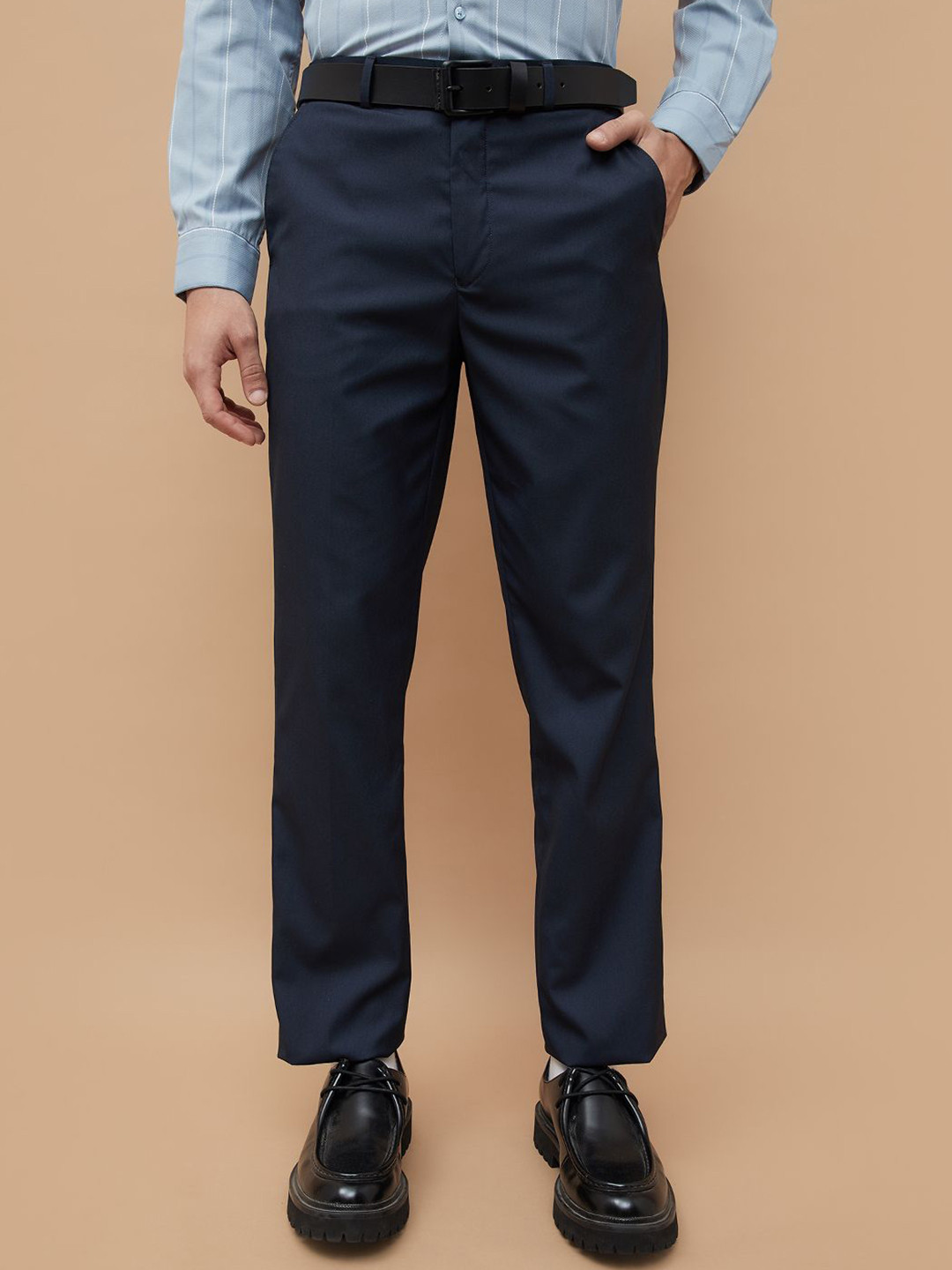 CODE by Lifestyle Men Slim Fit Mid-Rise Easy Wash Formal Trouser