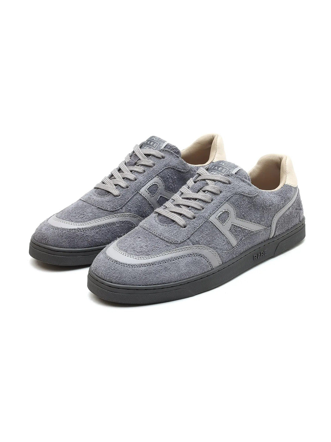 RARE RABBIT Men Orla Grey Primary Printed Suede Sneakers