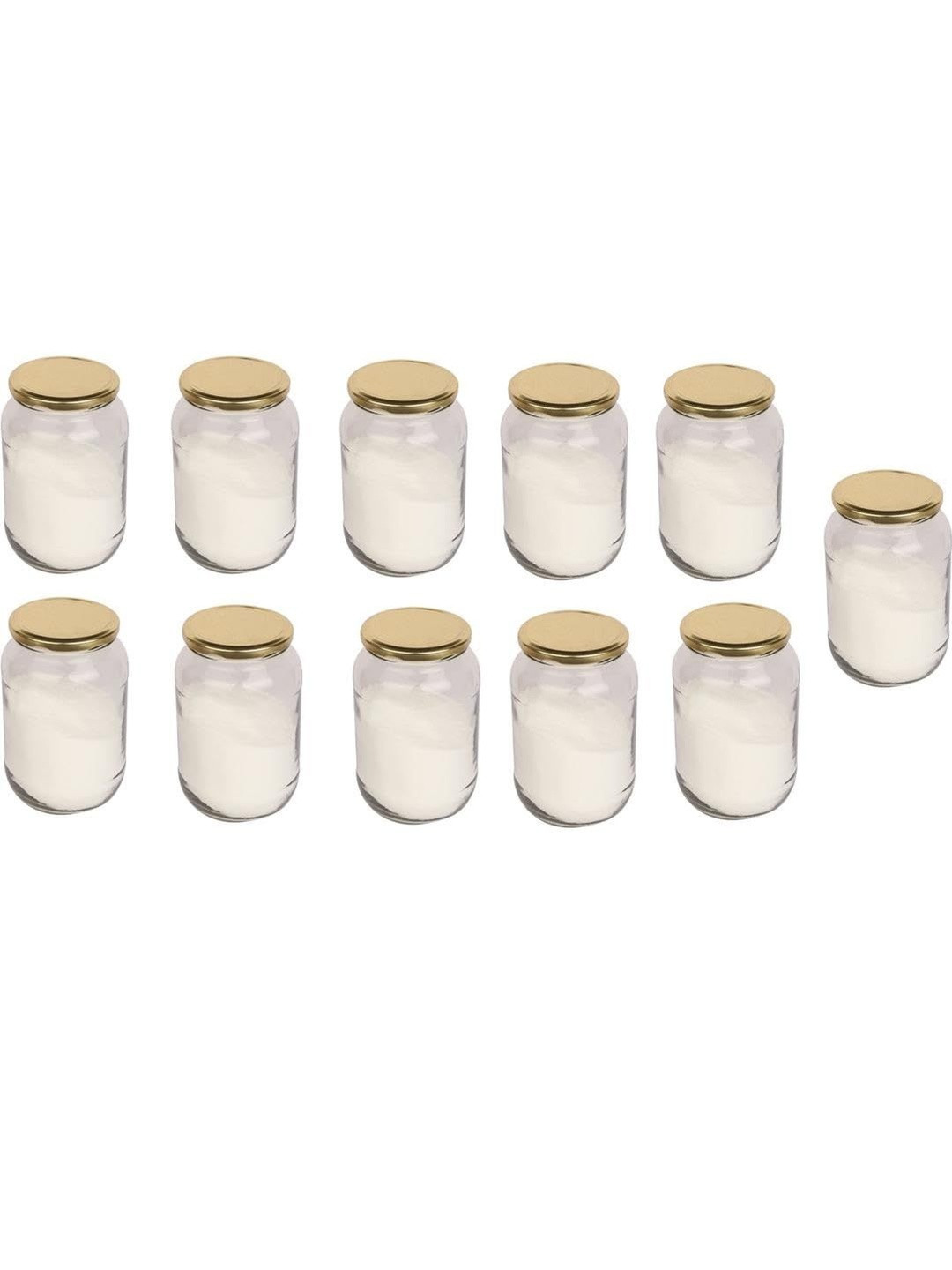 1ST TIME Transparent & Gold-Toned 11 Pieces Glass Dishwasher Safe Cylinder Jars