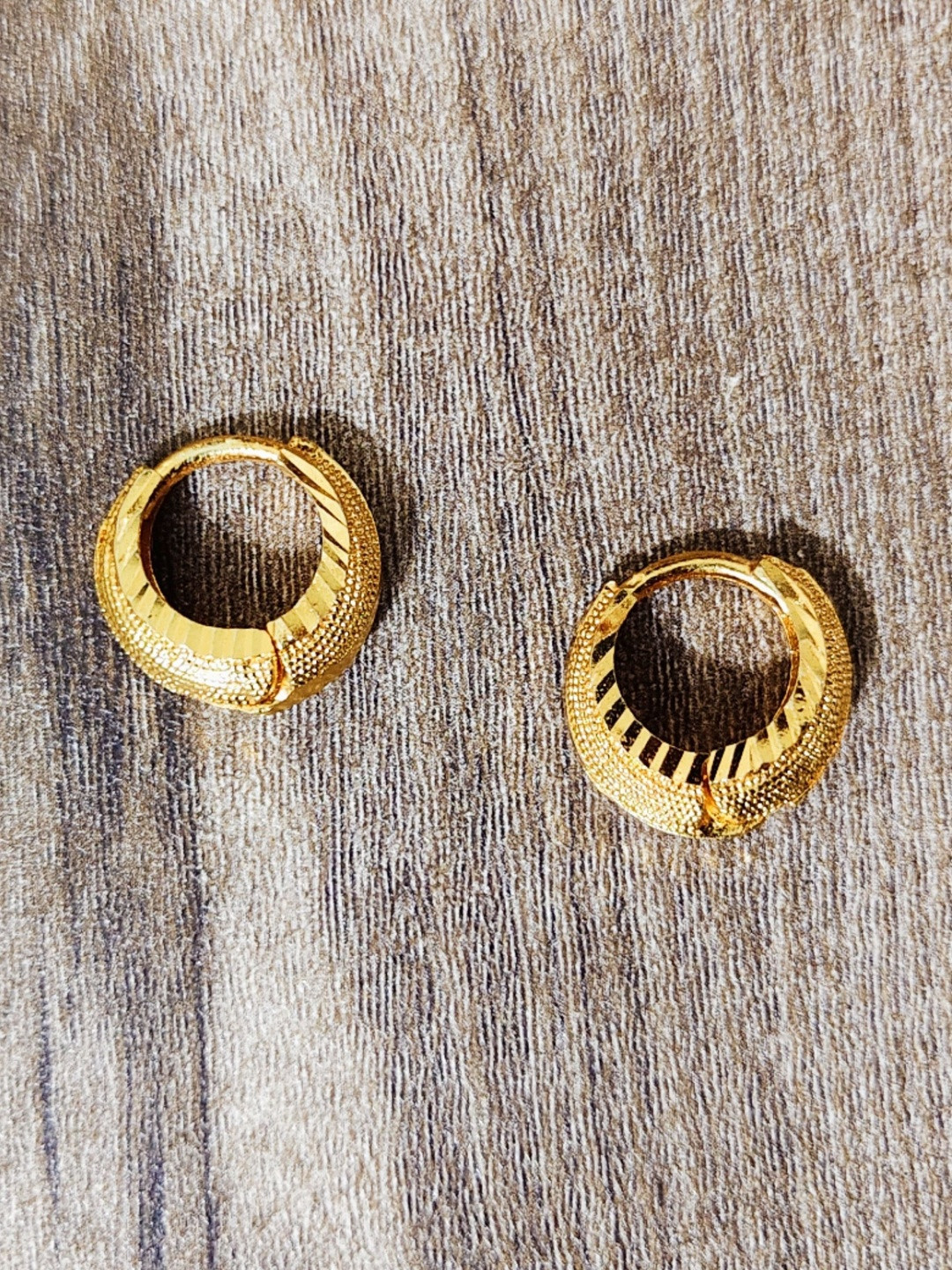 SHREE KRISHNA SHOPPING Unisex  Gold-Plated Brass Hoop  Earrings