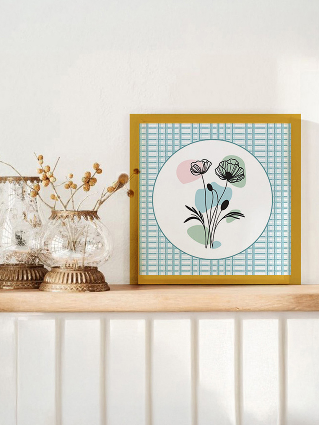 nestroots White & Blue Pastel Petal Canvas Wall Art