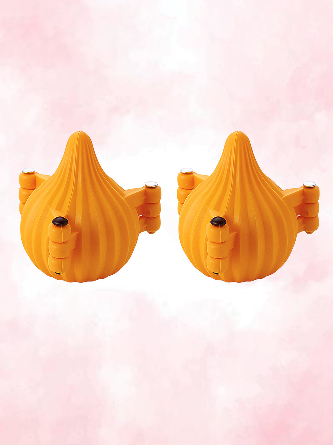 Aura Orange Colored 2 Pieces 3 Fold Modak Moulder