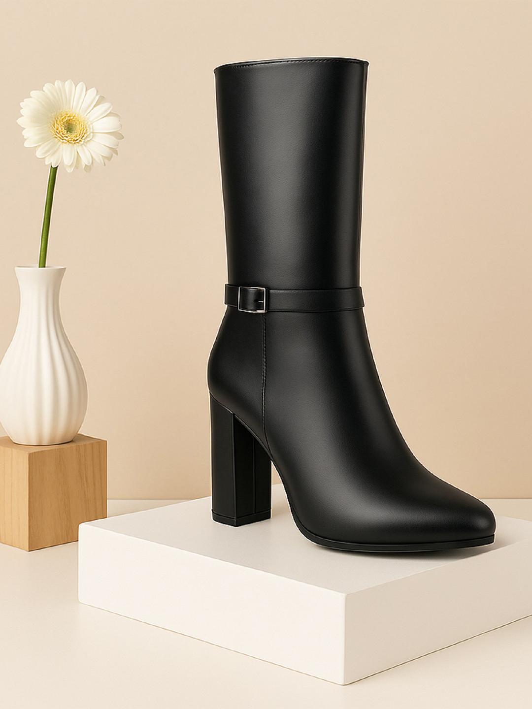 Bxxy Women PU Party High-Top Block Chelsea Boots