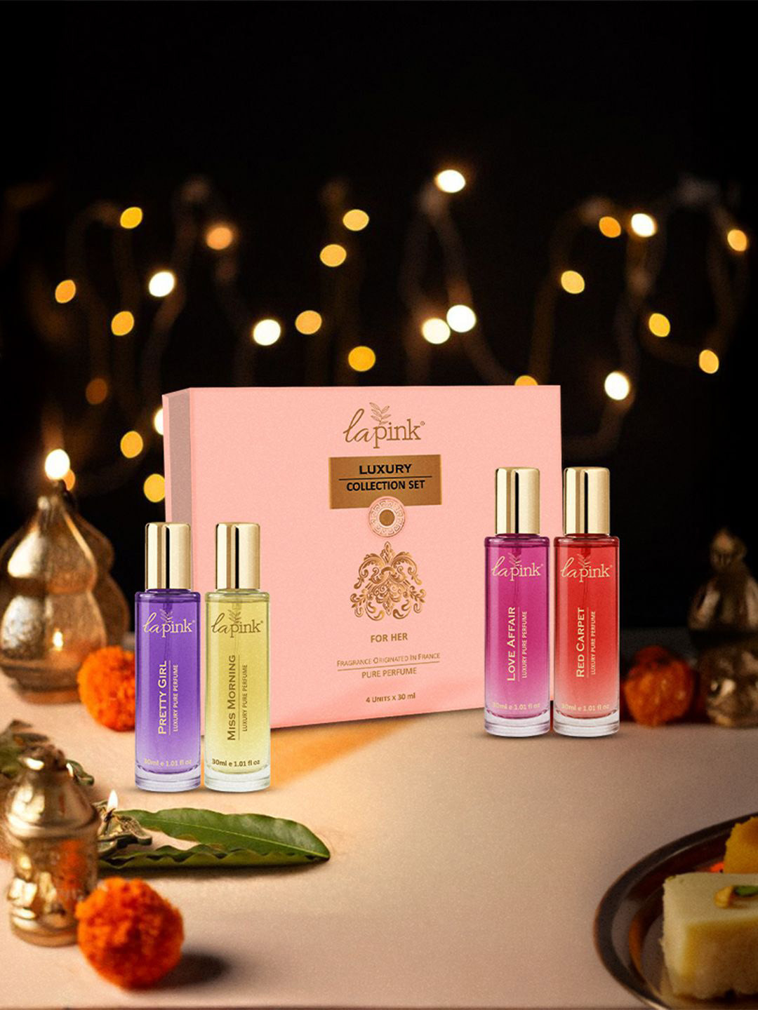 La Pink Set Of 4 Pretty Girl- Miss Morning- Love Affair- Red Carpet Eau De Parfum- 30 ml