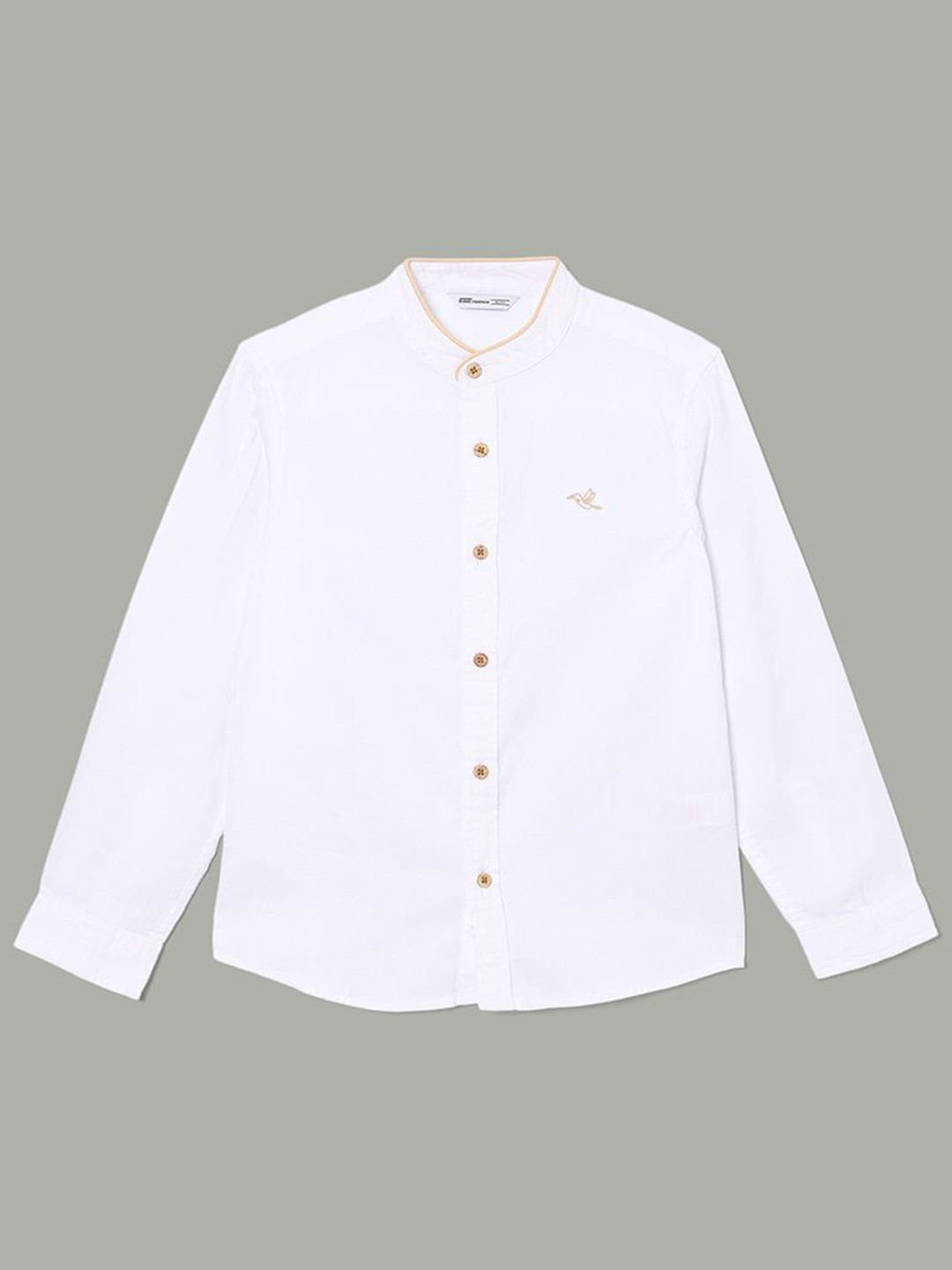 Fame Forever by Lifestyle Boys Mandarin Contrast Collar Cotton Casual Shirt