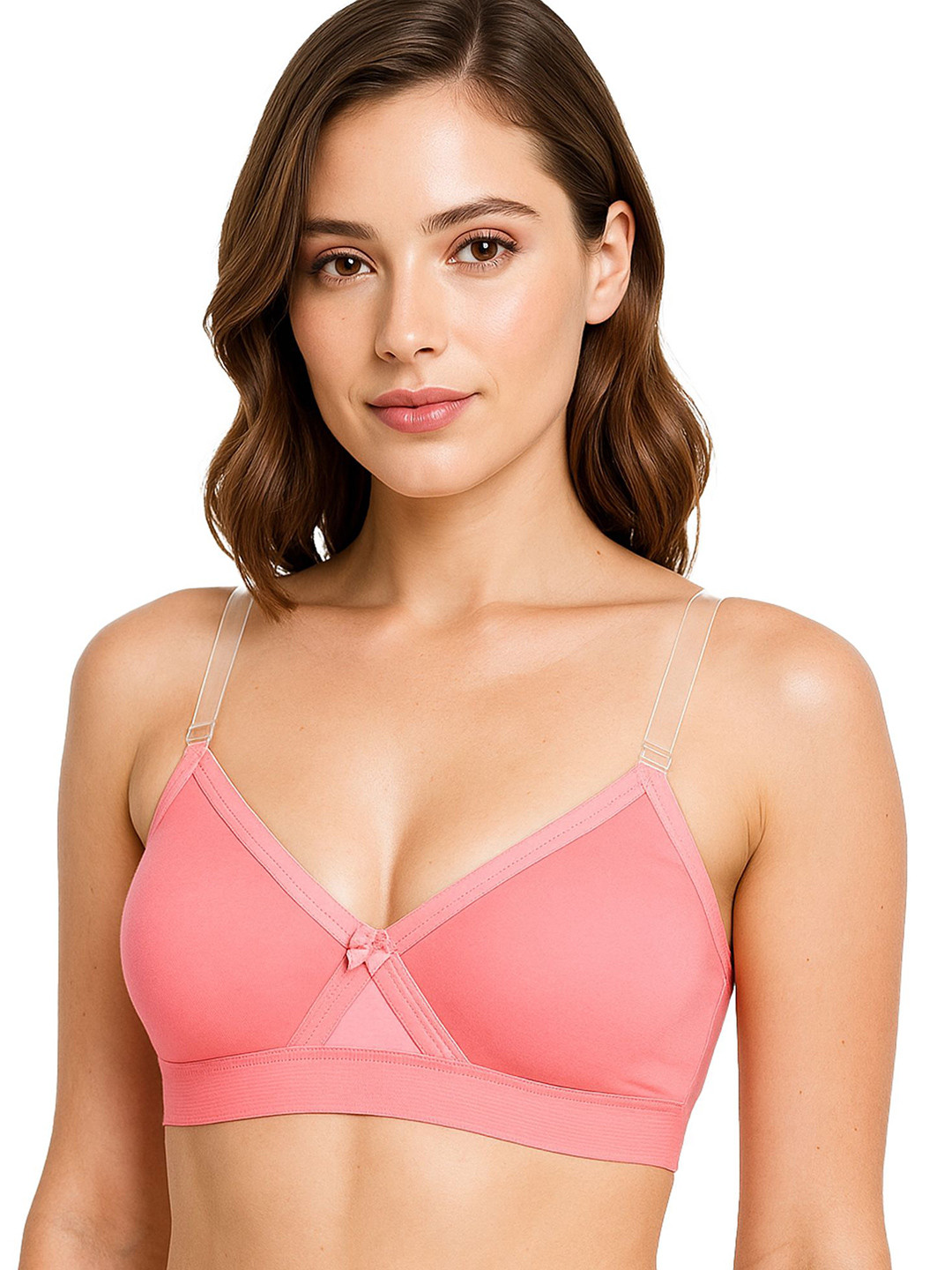 SONA Women's Solid Full Coverage Cut & Sew Bra