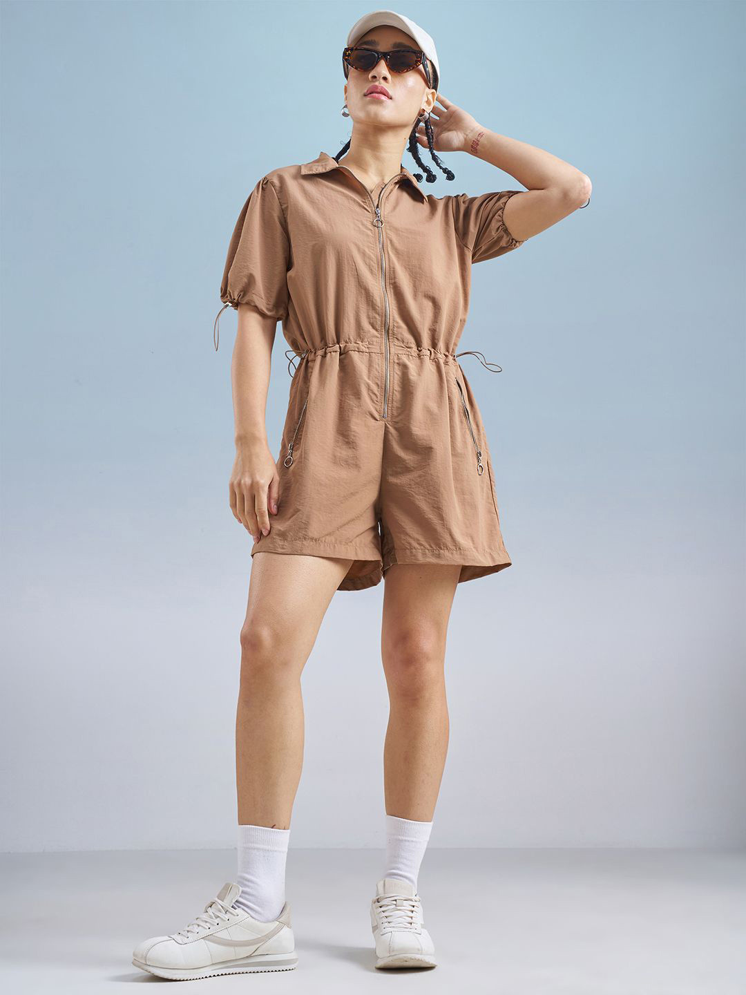 Street By Tokyo Talkies Women  Waist Zipper Utility Playsuit